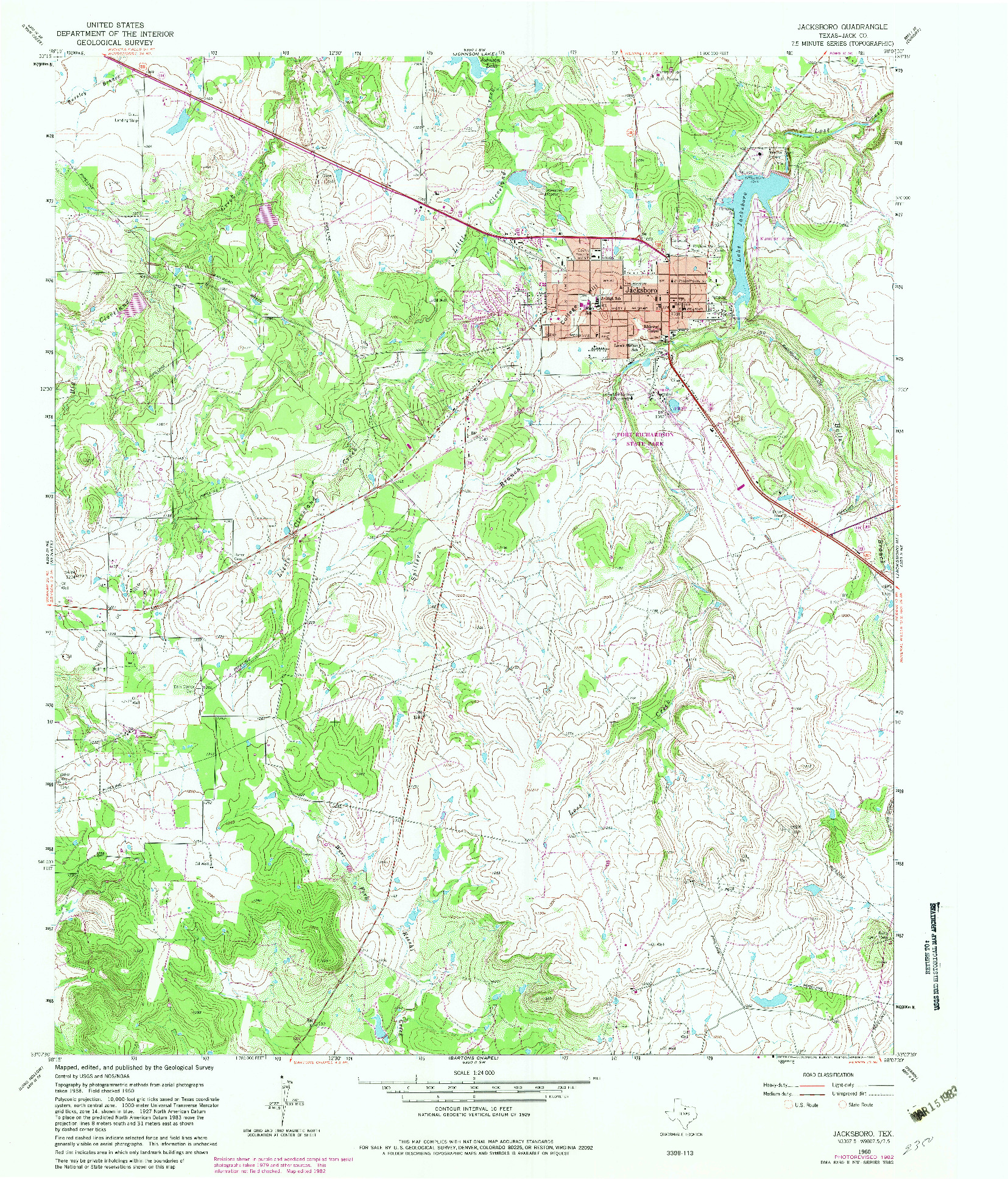 USGS 1:24000-SCALE QUADRANGLE FOR JACKSBORO, TX 1960