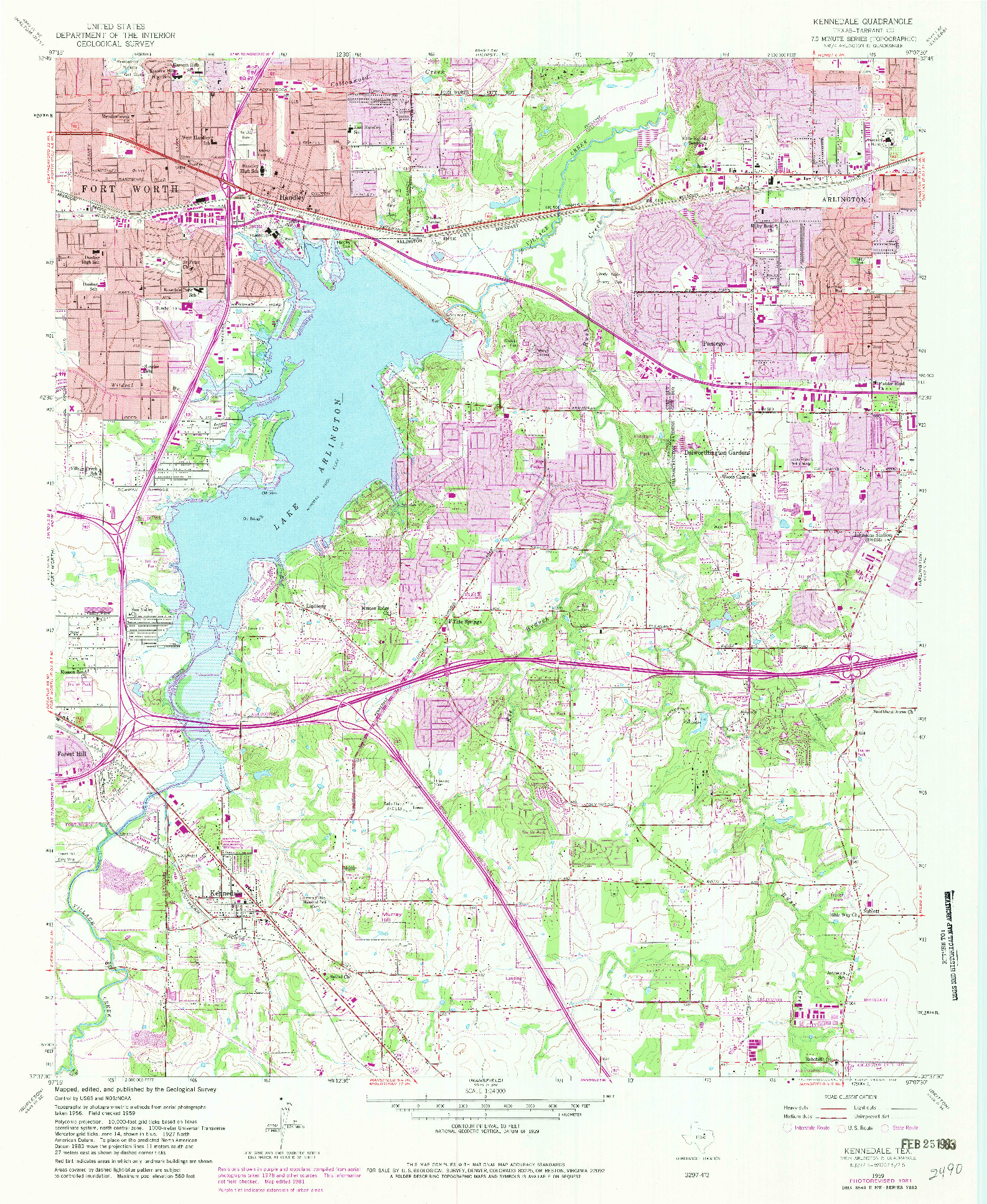 USGS 1:24000-SCALE QUADRANGLE FOR KENNEDALE, TX 1959