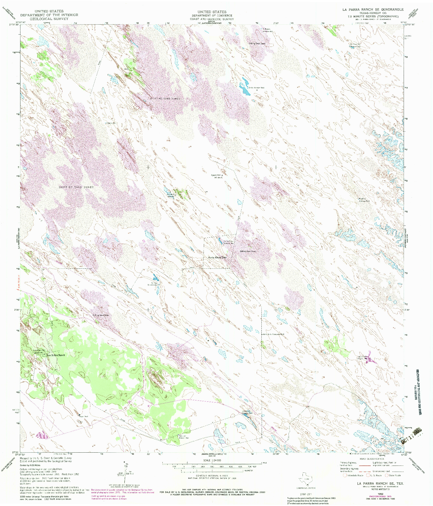 USGS 1:24000-SCALE QUADRANGLE FOR LA PARRA RANCH SE, TX 1952