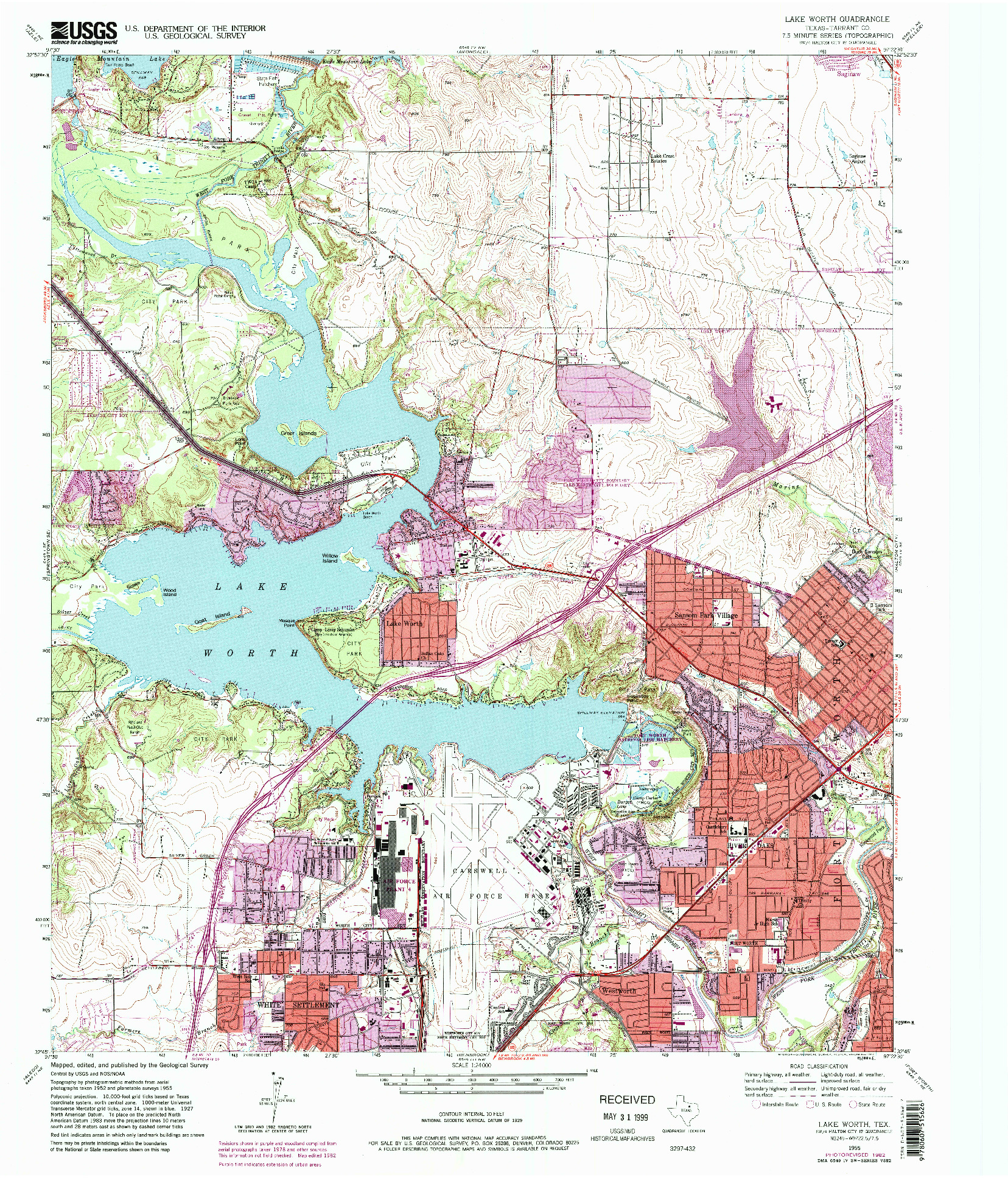 USGS 1:24000-SCALE QUADRANGLE FOR LAKE WORTH, TX 1955