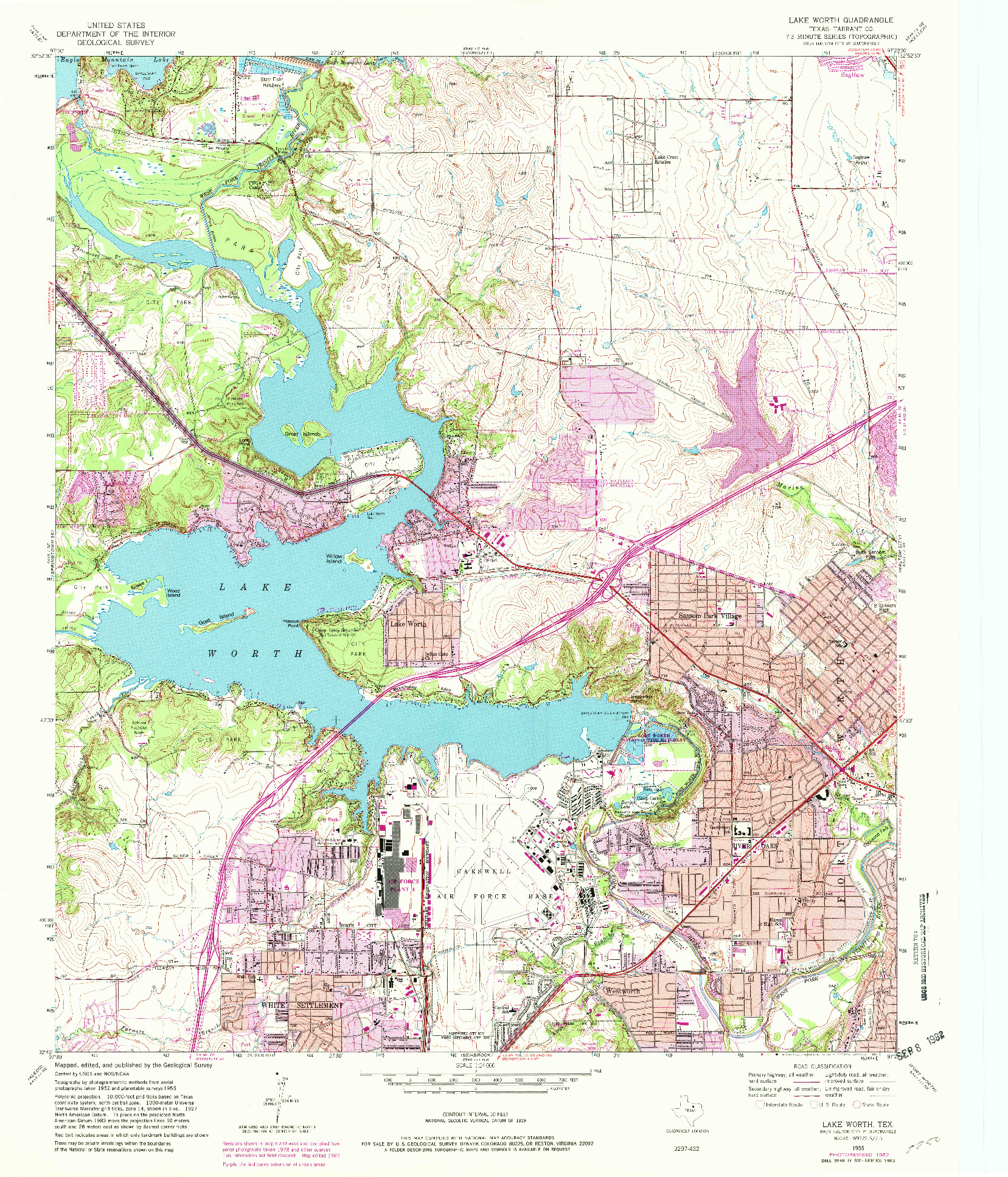 USGS 1:24000-SCALE QUADRANGLE FOR LAKE WORTH, TX 1955