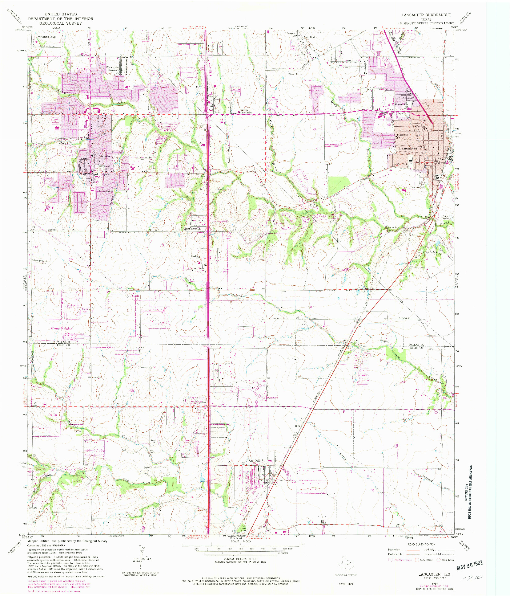 USGS 1:24000-SCALE QUADRANGLE FOR LANCASTER, TX 1959