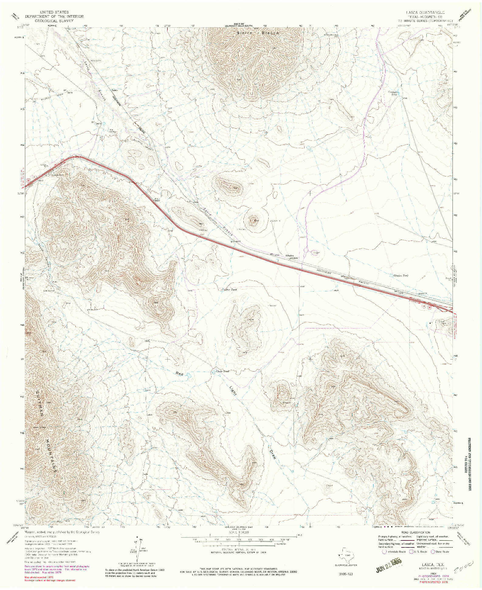 USGS 1:24000-SCALE QUADRANGLE FOR LASCA, TX 1964