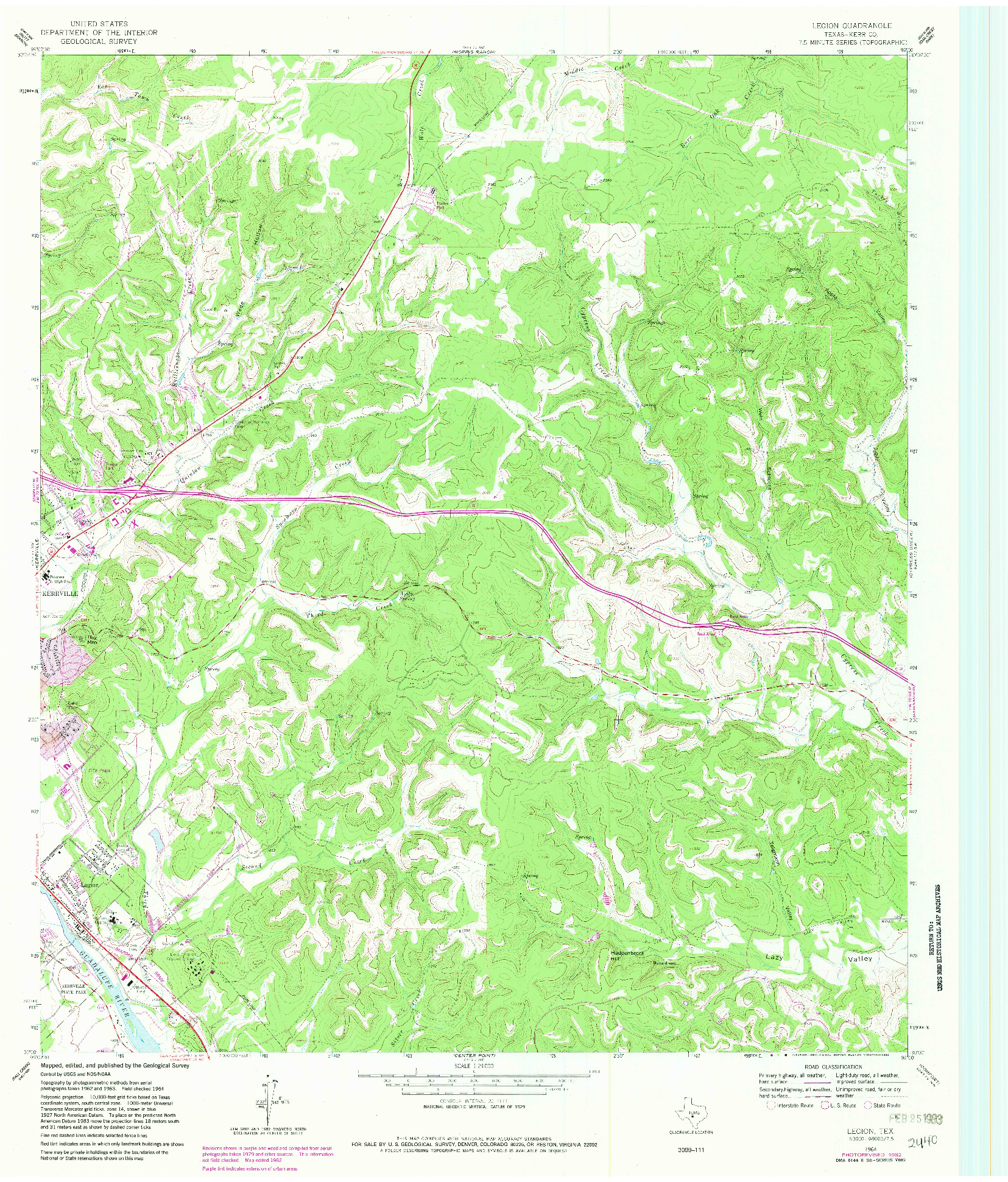 USGS 1:24000-SCALE QUADRANGLE FOR LEGION, TX 1964