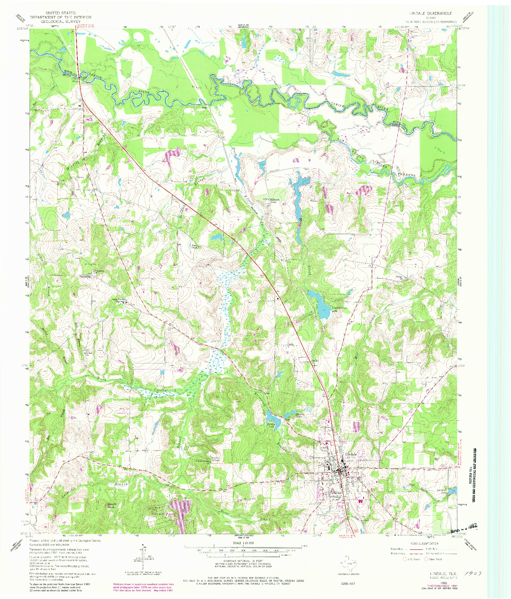 USGS 1:24000-SCALE QUADRANGLE FOR LINDALE, TX 1960