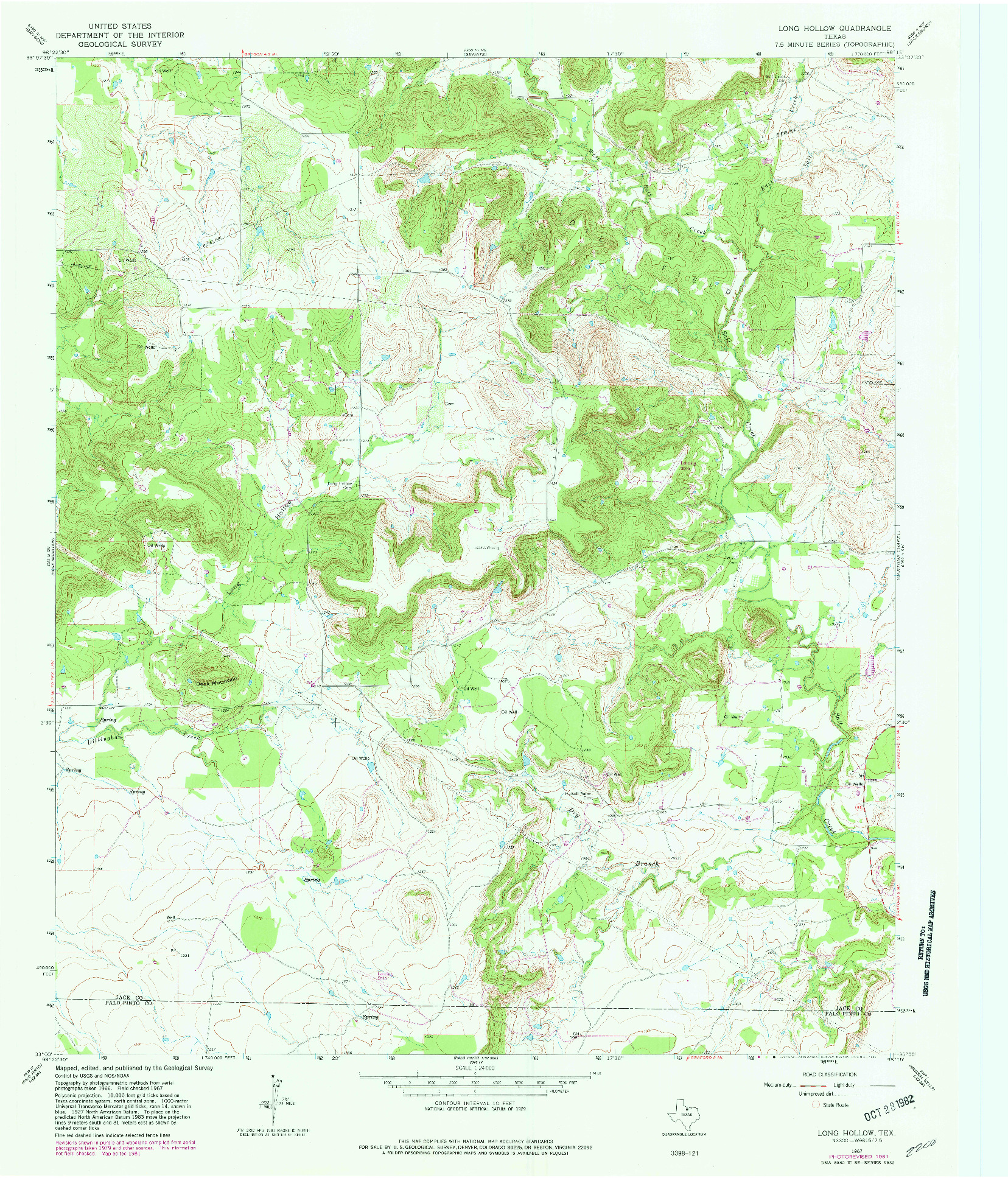 USGS 1:24000-SCALE QUADRANGLE FOR LONG HOLLOW, TX 1967