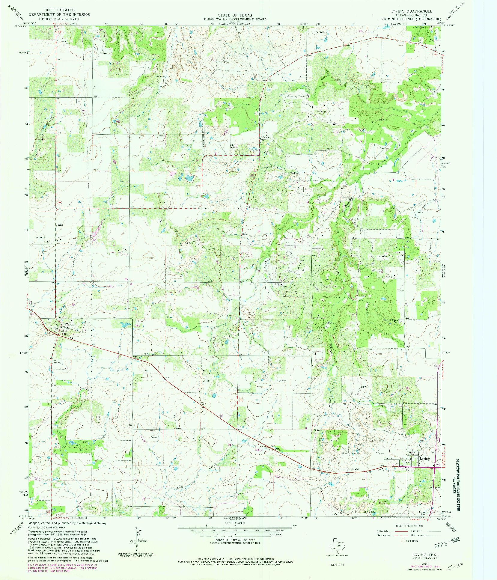 USGS 1:24000-SCALE QUADRANGLE FOR LOVING, TX 1964