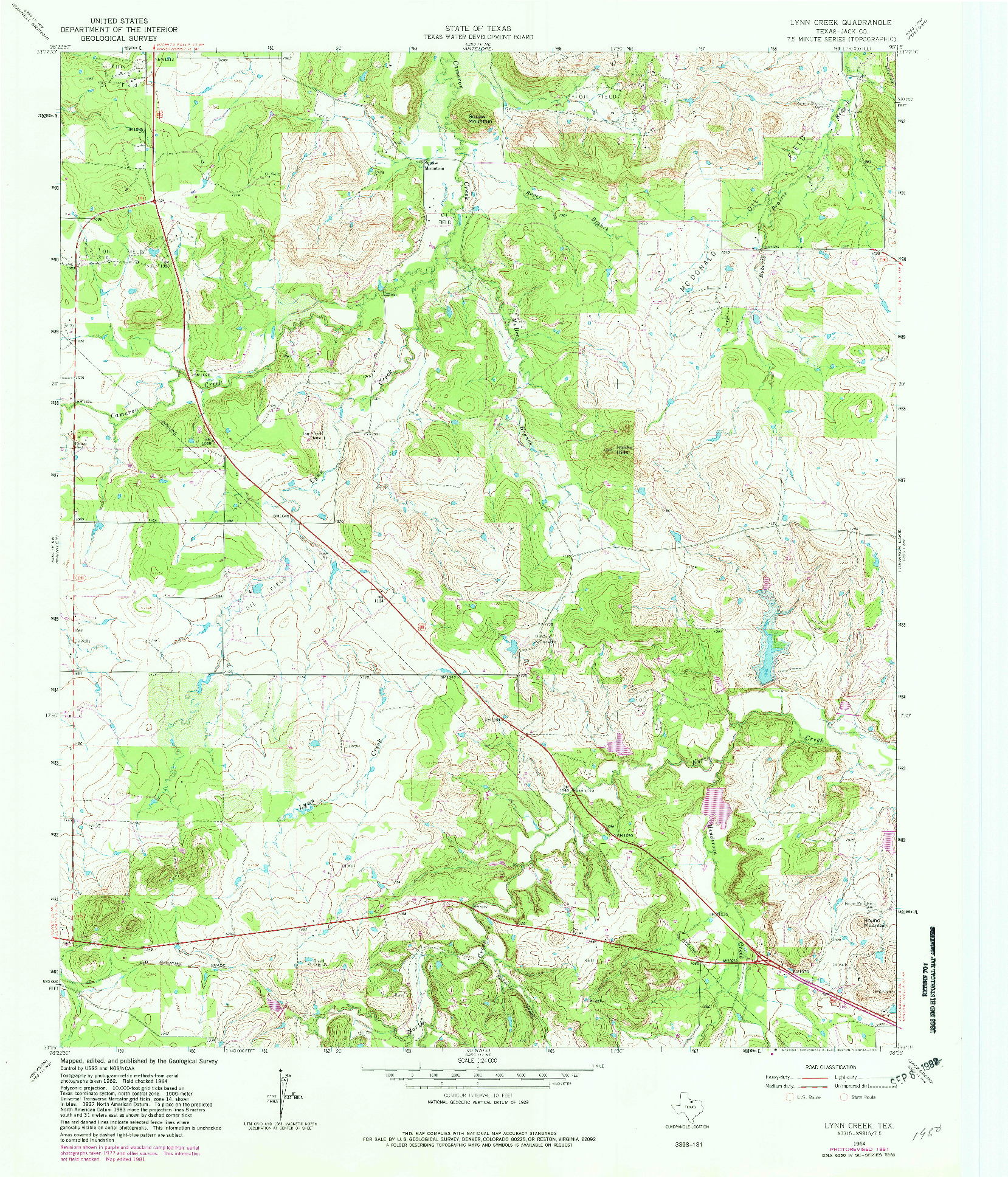 USGS 1:24000-SCALE QUADRANGLE FOR LYNN CREEK, TX 1964