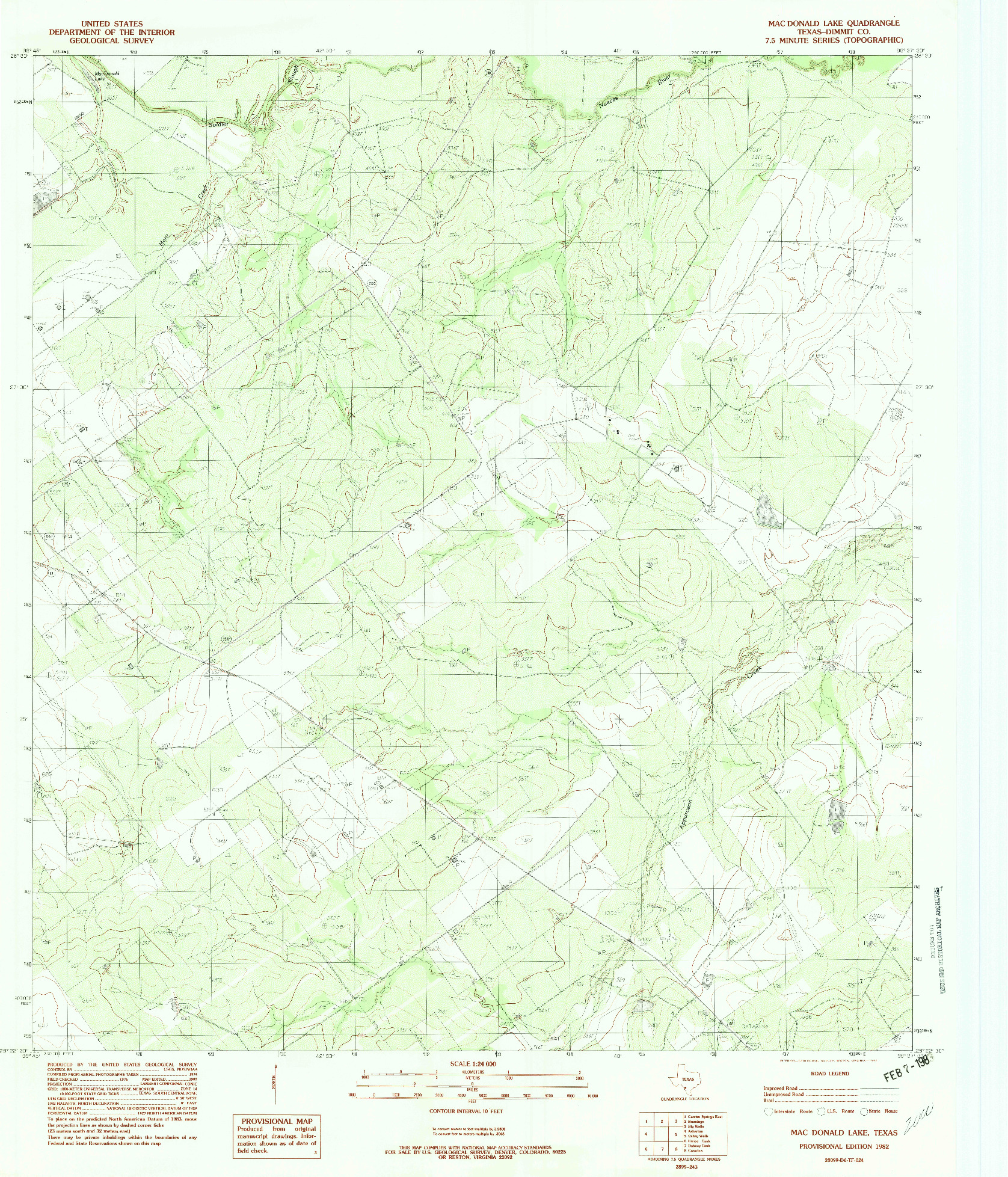 USGS 1:24000-SCALE QUADRANGLE FOR MAC DONALD LAKE, TX 1982