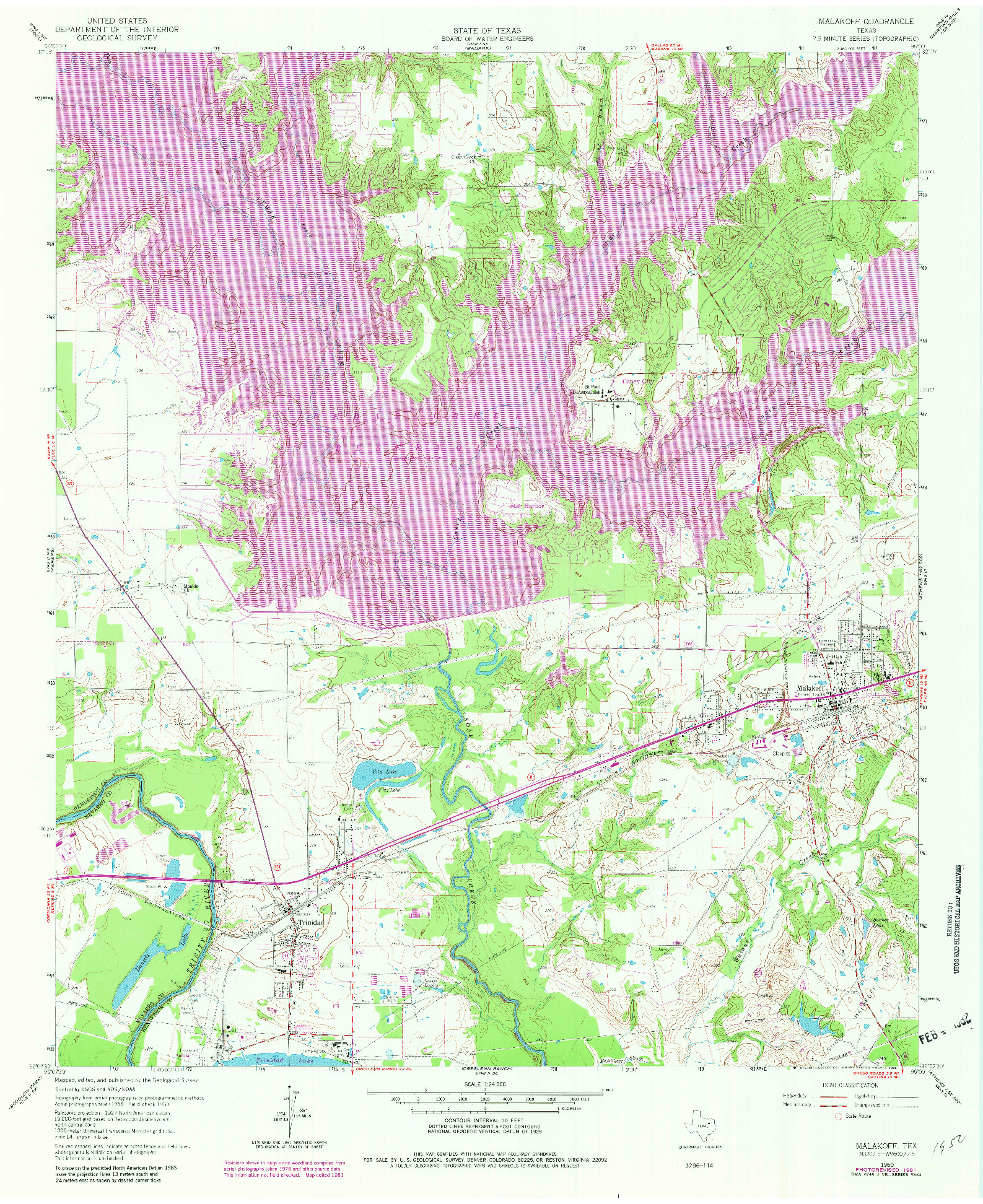 USGS 1:24000-SCALE QUADRANGLE FOR MALAKOFF, TX 1960