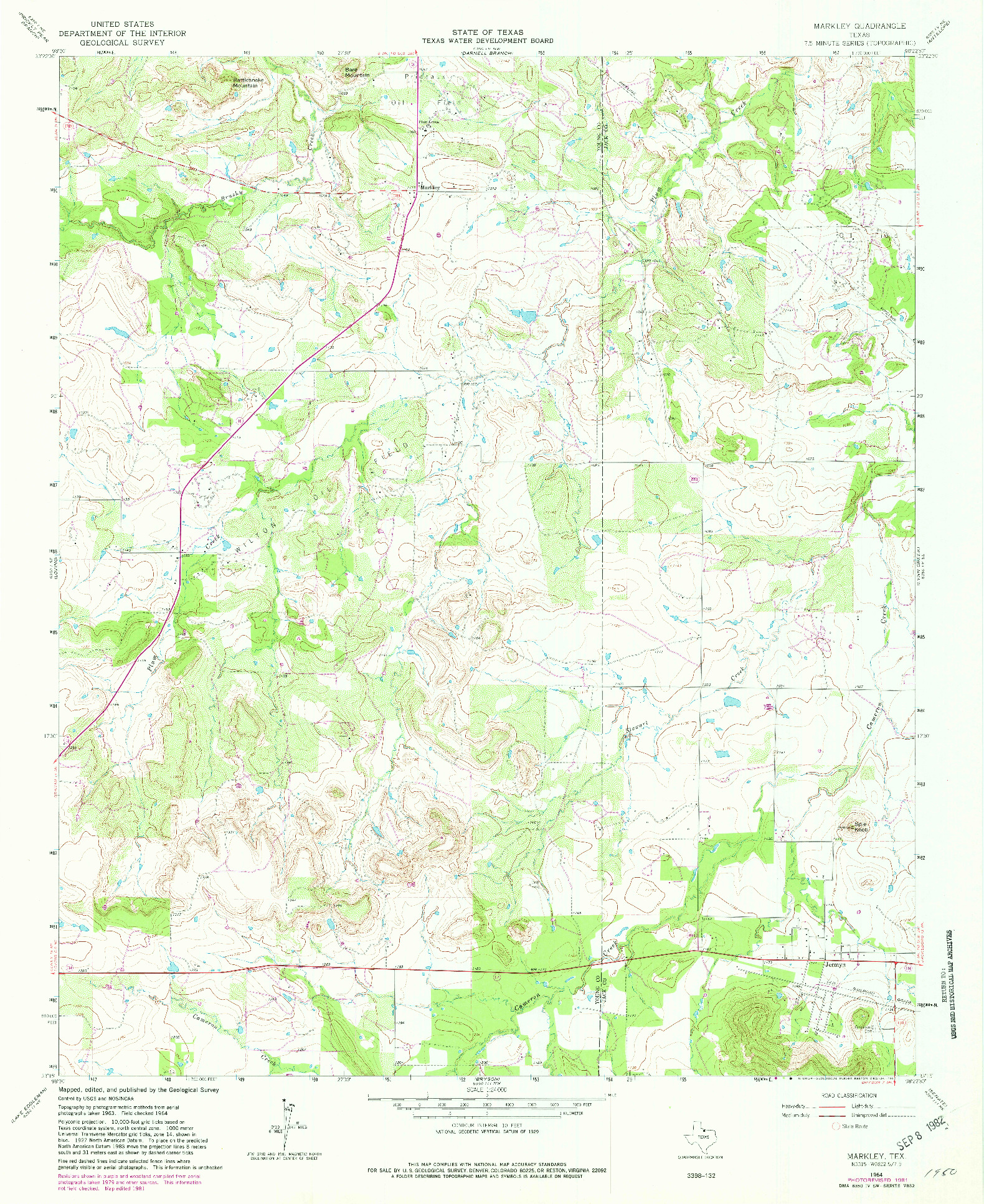 USGS 1:24000-SCALE QUADRANGLE FOR MARKLEY, TX 1964