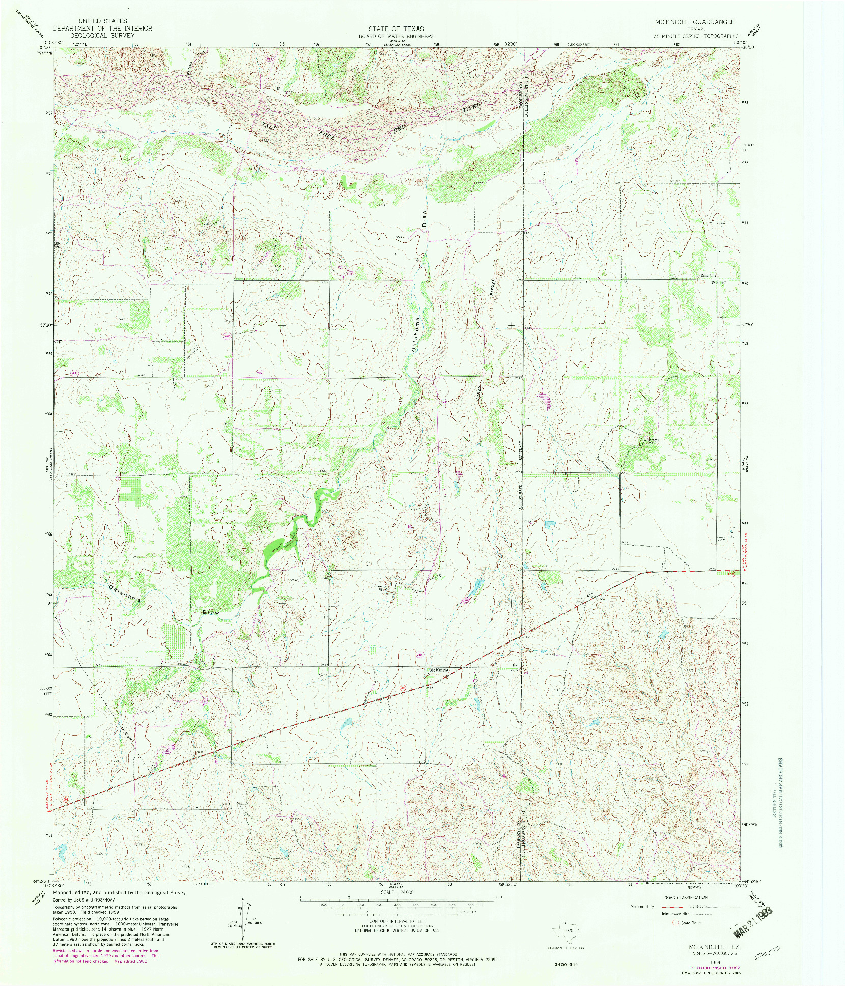 USGS 1:24000-SCALE QUADRANGLE FOR MCKNIGHT, TX 1959