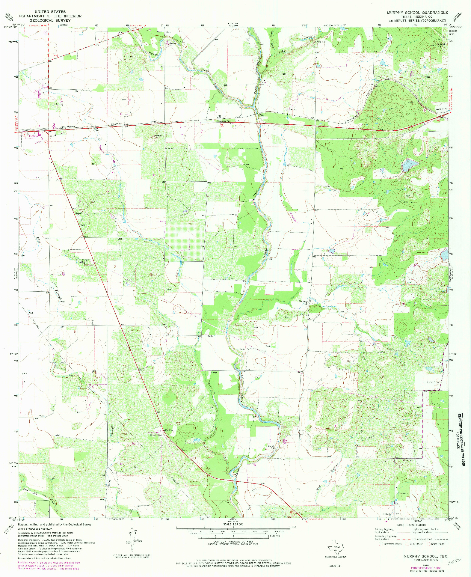 USGS 1:24000-SCALE QUADRANGLE FOR MURPHY SCHOOL, TX 1970