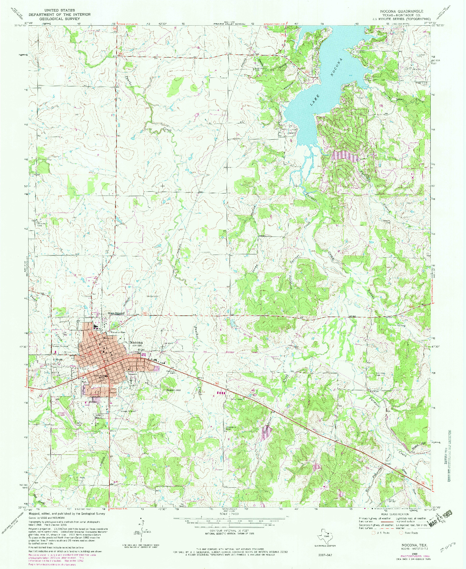 USGS 1:24000-SCALE QUADRANGLE FOR NOCONA, TX 1968