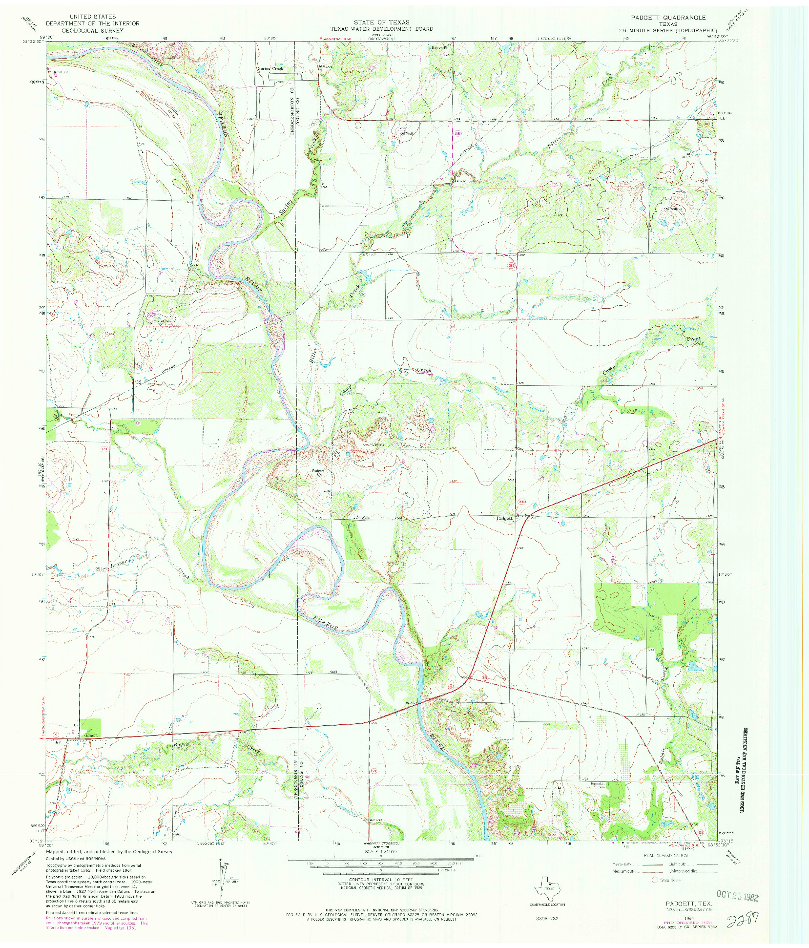 USGS 1:24000-SCALE QUADRANGLE FOR PADGETT, TX 1964