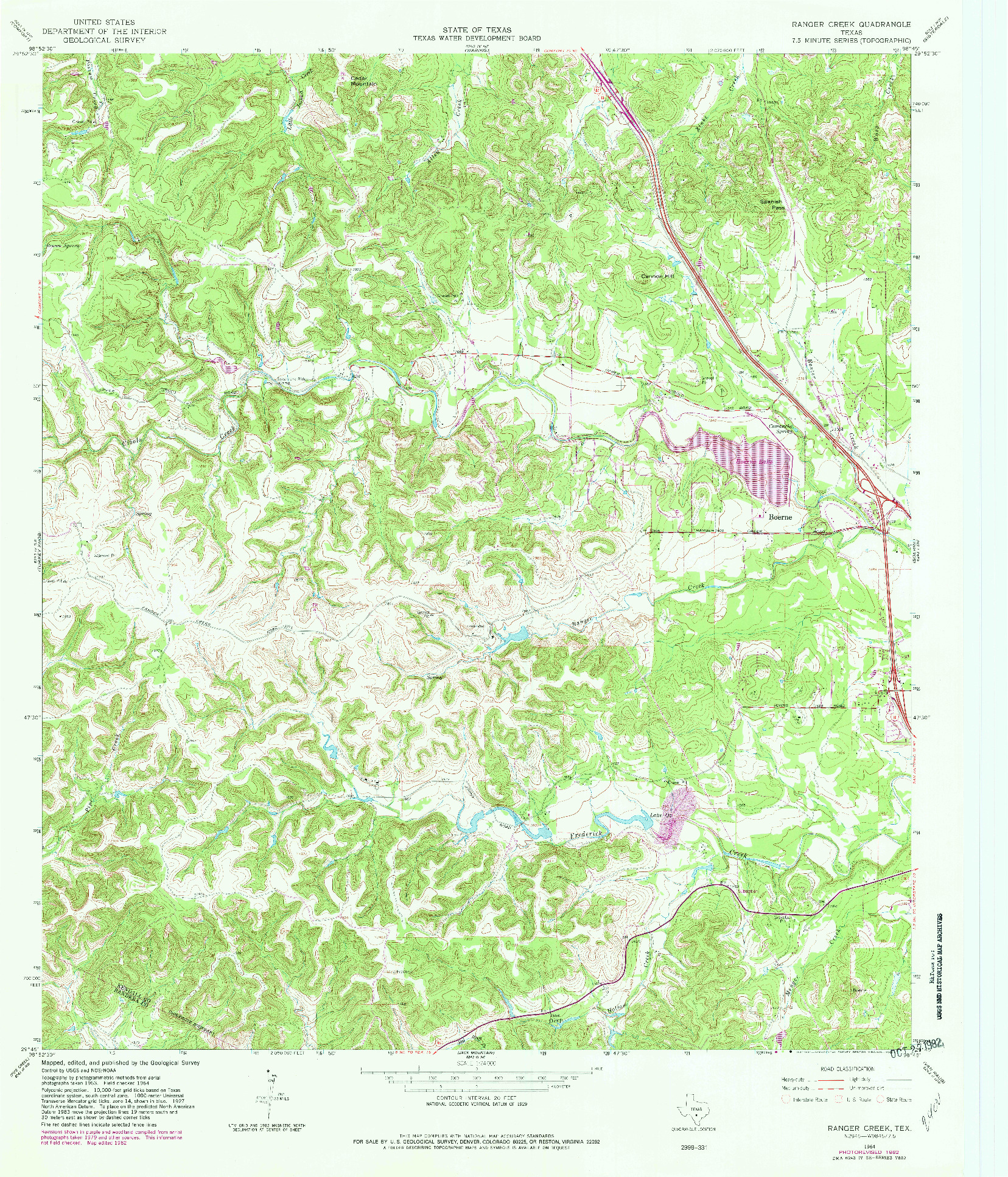 USGS 1:24000-SCALE QUADRANGLE FOR RANGER CREEK, TX 1964