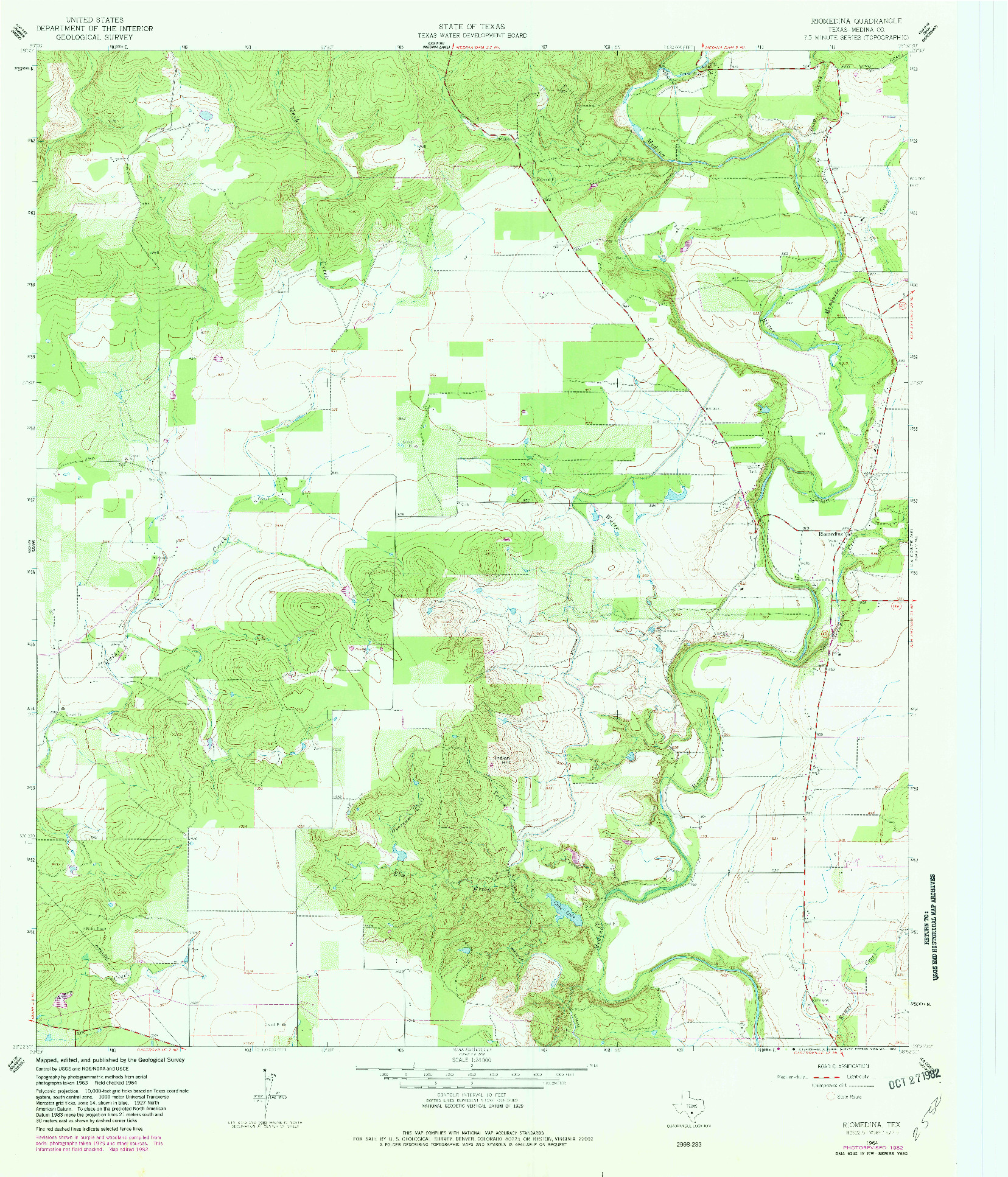 USGS 1:24000-SCALE QUADRANGLE FOR RIOMEDINA, TX 1964