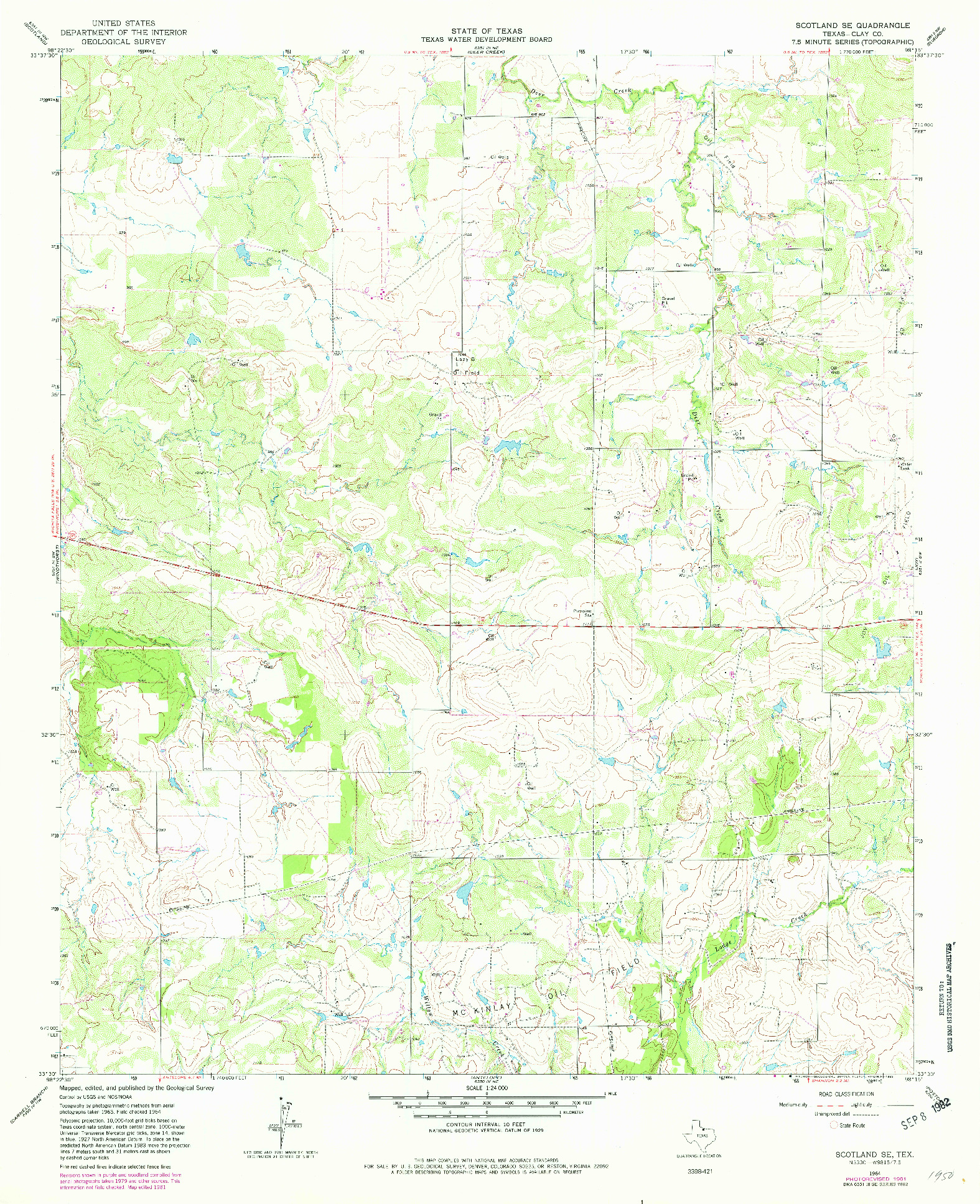 USGS 1:24000-SCALE QUADRANGLE FOR SCOTLAND SE, TX 1964