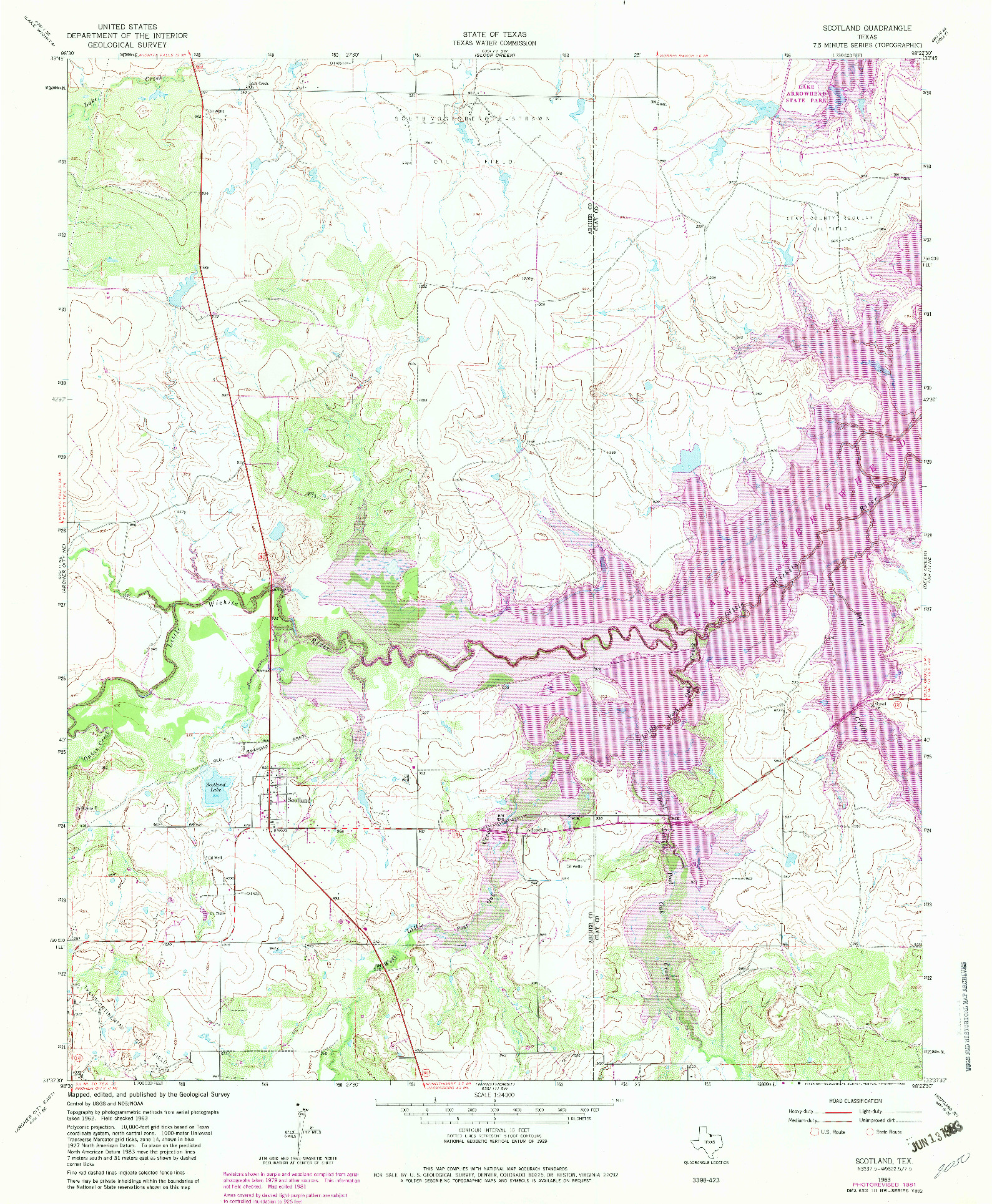 USGS 1:24000-SCALE QUADRANGLE FOR SCOTLAND, TX 1963