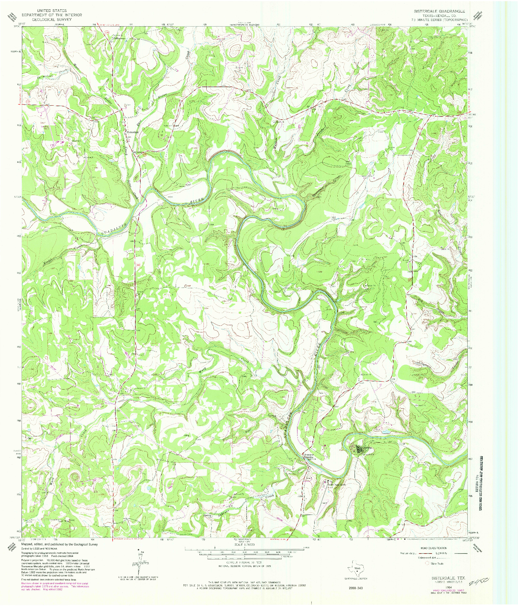 USGS 1:24000-SCALE QUADRANGLE FOR SISTERDALE, TX 1964