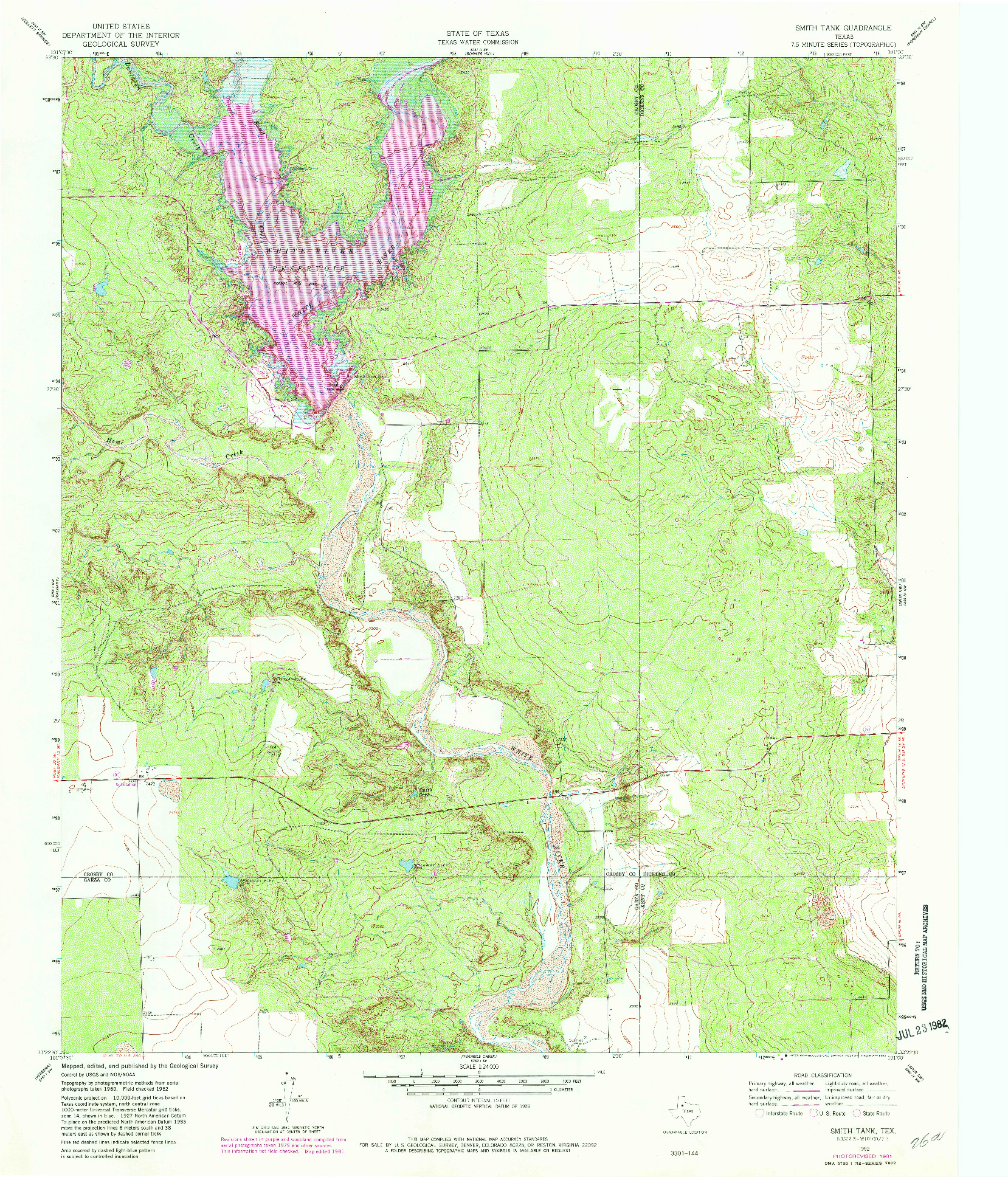 USGS 1:24000-SCALE QUADRANGLE FOR SMITH TANK, TX 1962