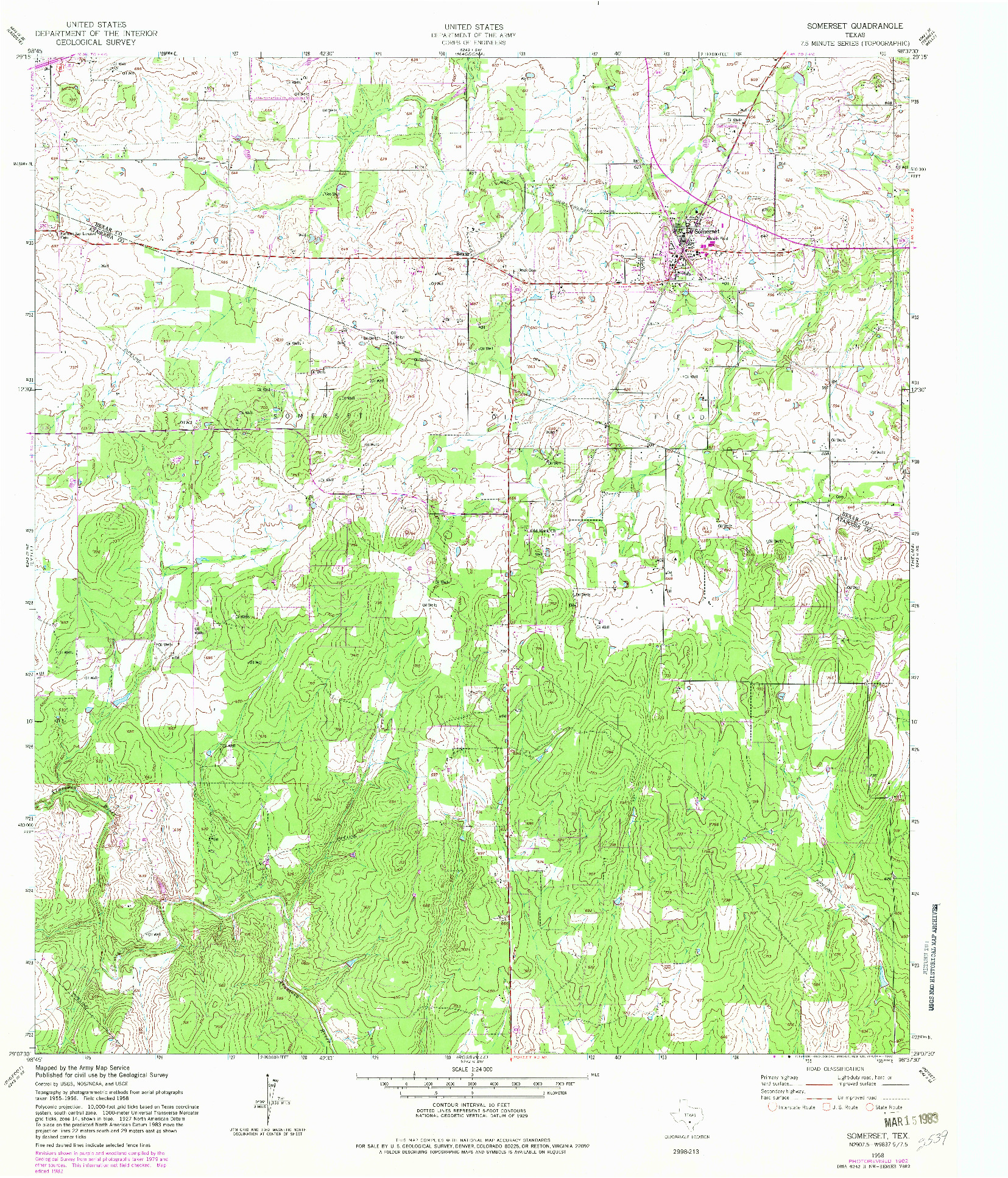 USGS 1:24000-SCALE QUADRANGLE FOR SOMERSET, TX 1958