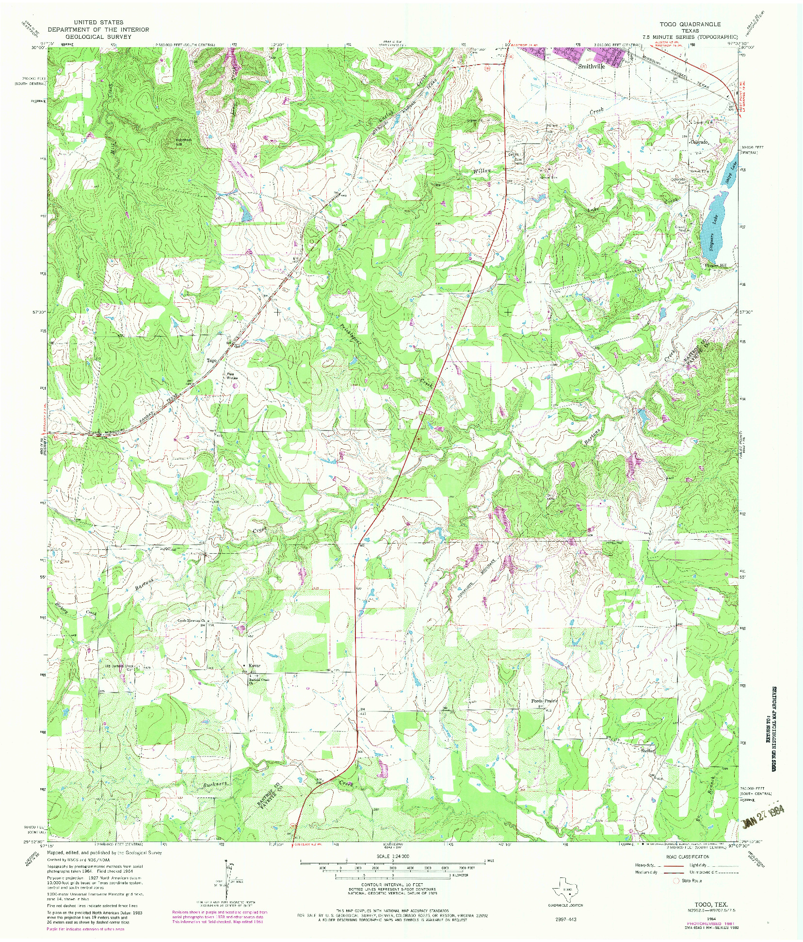 USGS 1:24000-SCALE QUADRANGLE FOR TOGO, TX 1964