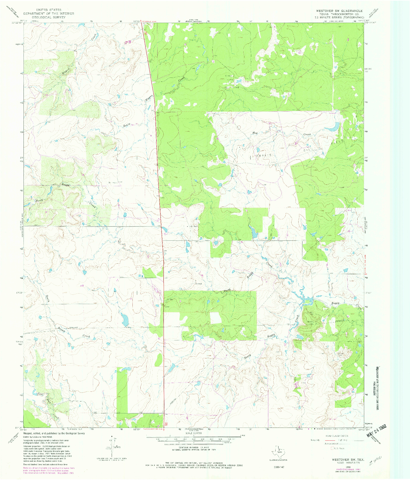 USGS 1:24000-SCALE QUADRANGLE FOR WESTOVER SW, TX 1966