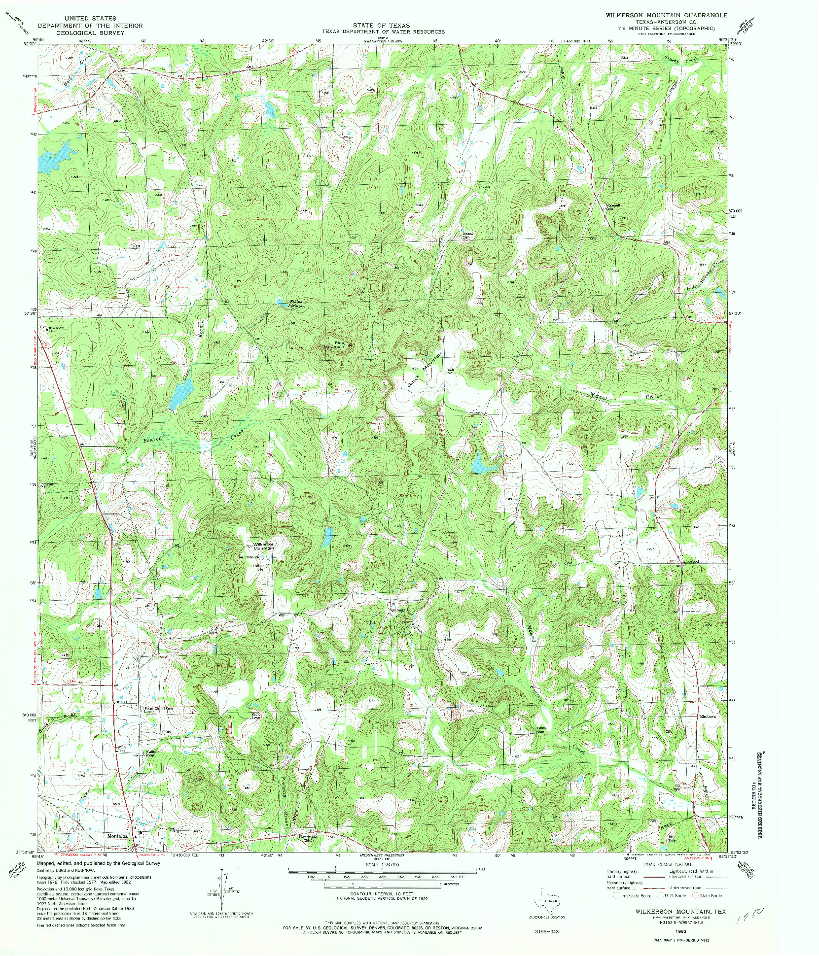 USGS 1:24000-SCALE QUADRANGLE FOR WILKERSON MOUNTAIN, TX 1982