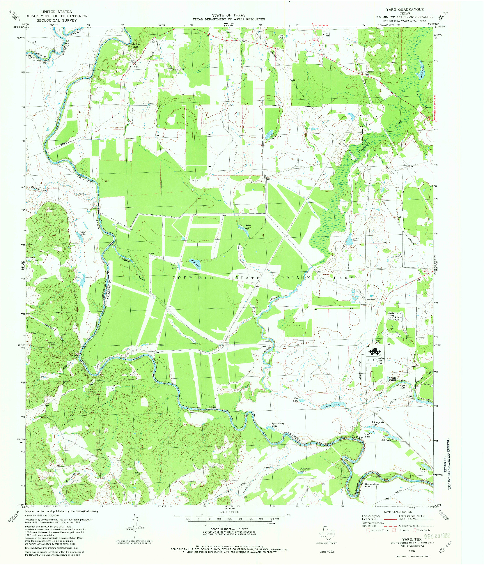 USGS 1:24000-SCALE QUADRANGLE FOR YARD, TX 1982