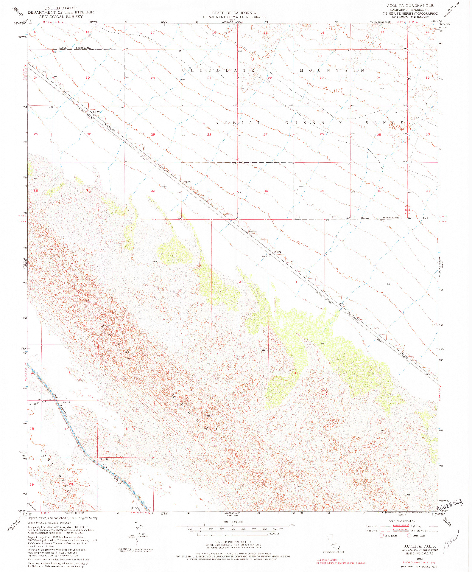 USGS 1:24000-SCALE QUADRANGLE FOR ACOLITA, CA 1953