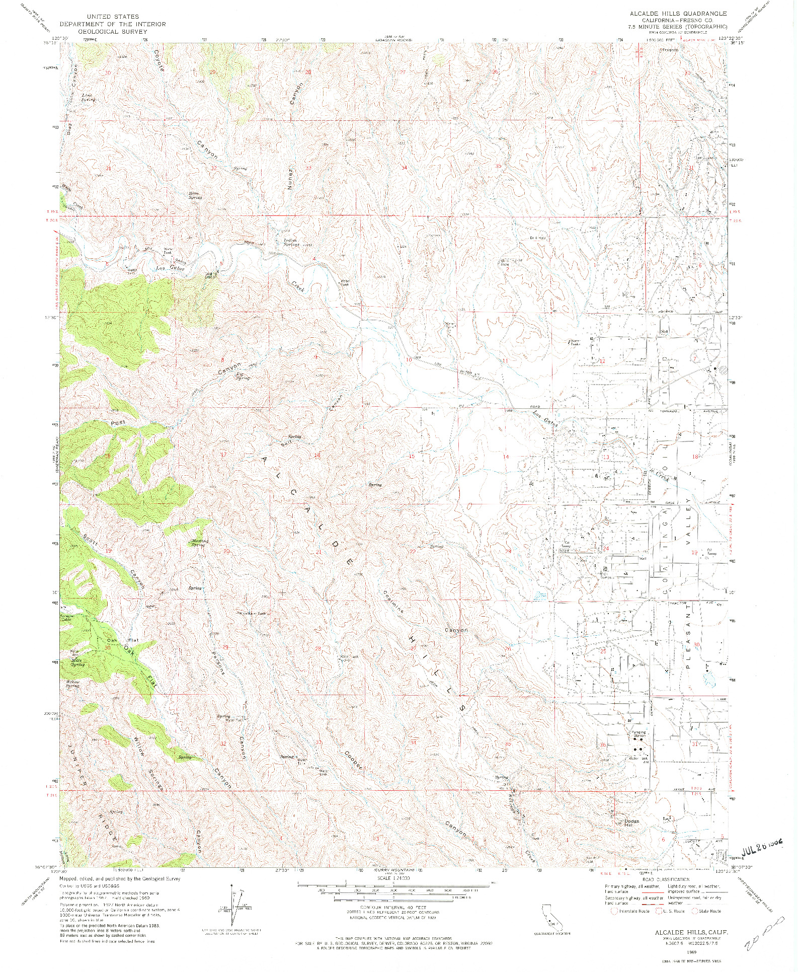 USGS 1:24000-SCALE QUADRANGLE FOR ALCALDE HILLS, CA 1969