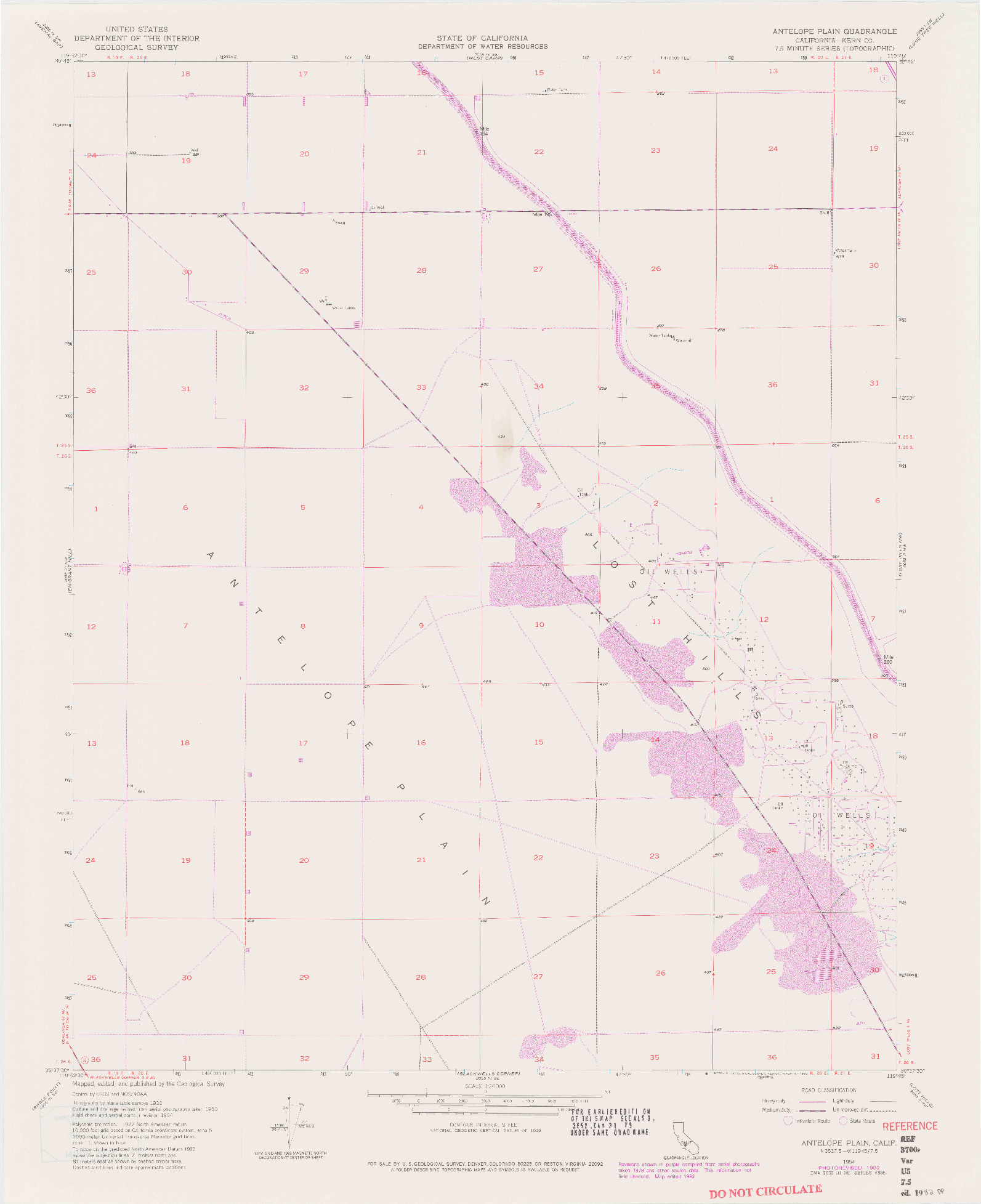 USGS 1:24000-SCALE QUADRANGLE FOR ANTELOPE PLAIN, CA 1954