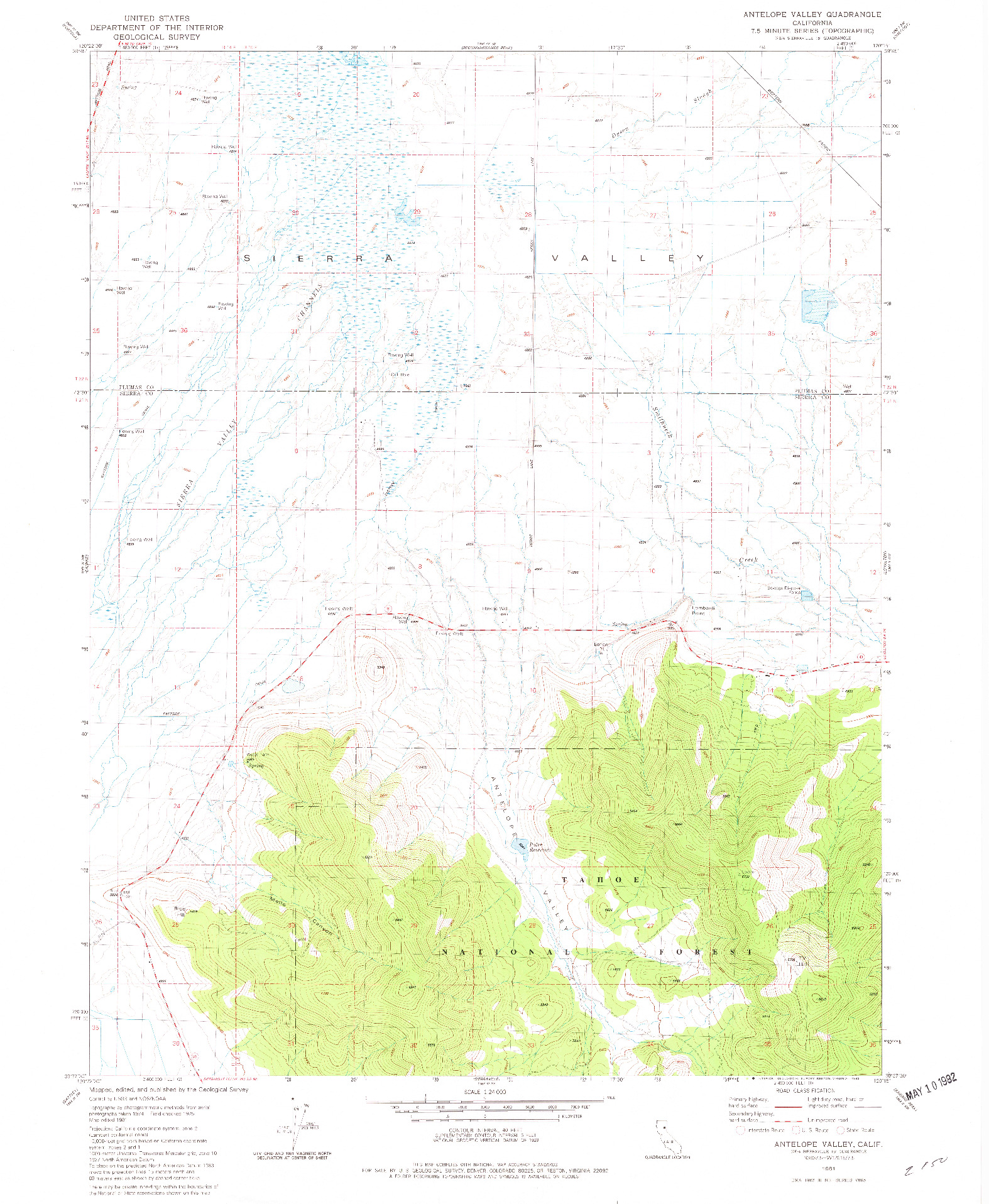 USGS 1:24000-SCALE QUADRANGLE FOR ANTELOPE VALLEY, CA 1981