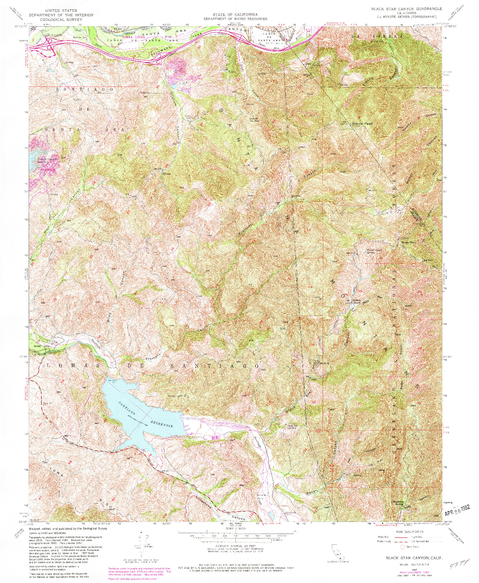 USGS 1:24000-SCALE QUADRANGLE FOR BLACK STAR CANYON, CA 1967