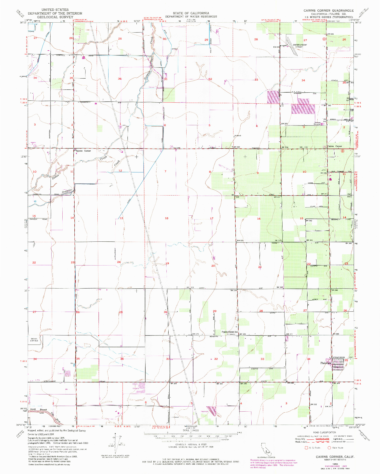 USGS 1:24000-SCALE QUADRANGLE FOR CAIRNS CORNER, CA 1950