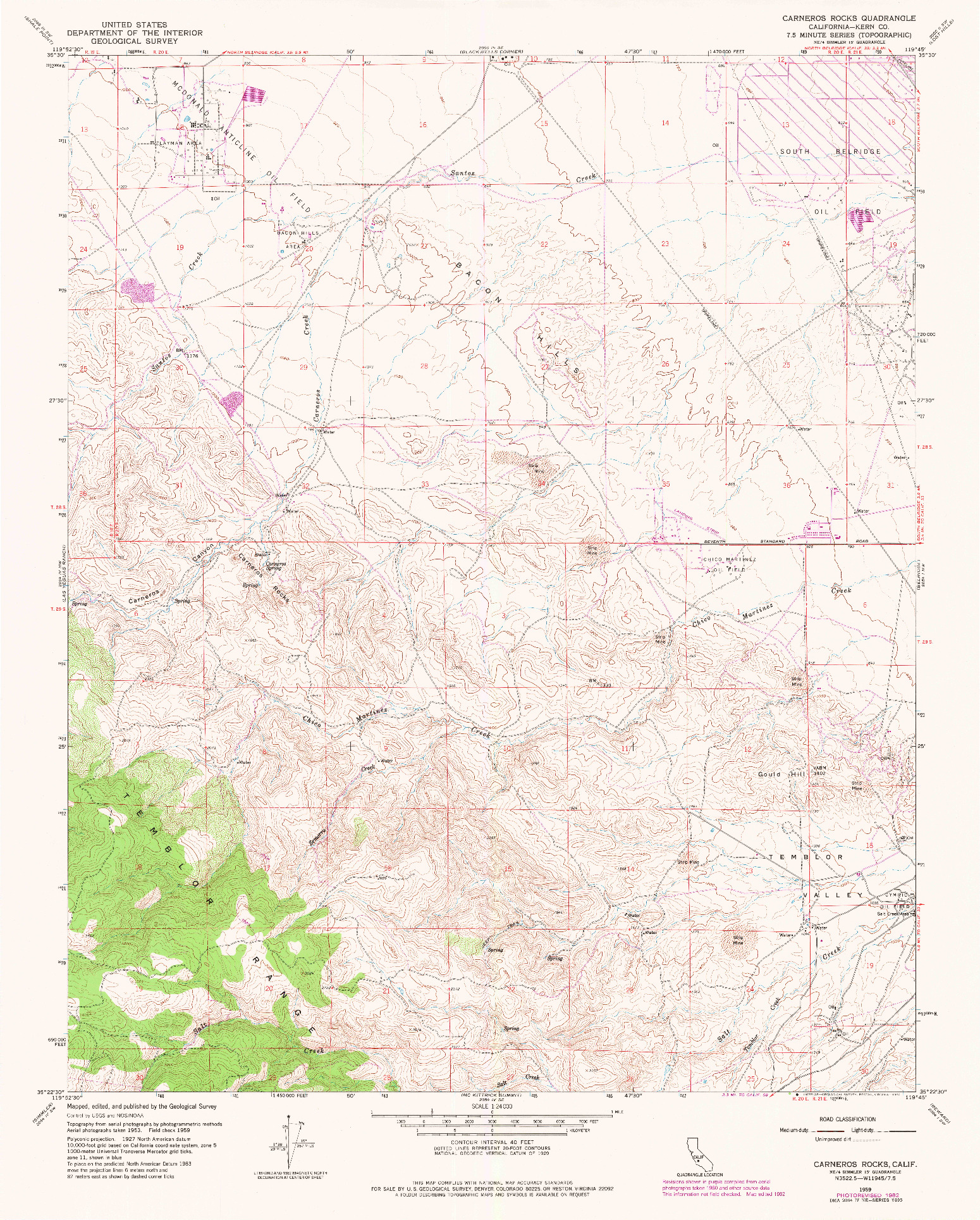 USGS 1:24000-SCALE QUADRANGLE FOR CARNEROS ROCKS, CA 1959