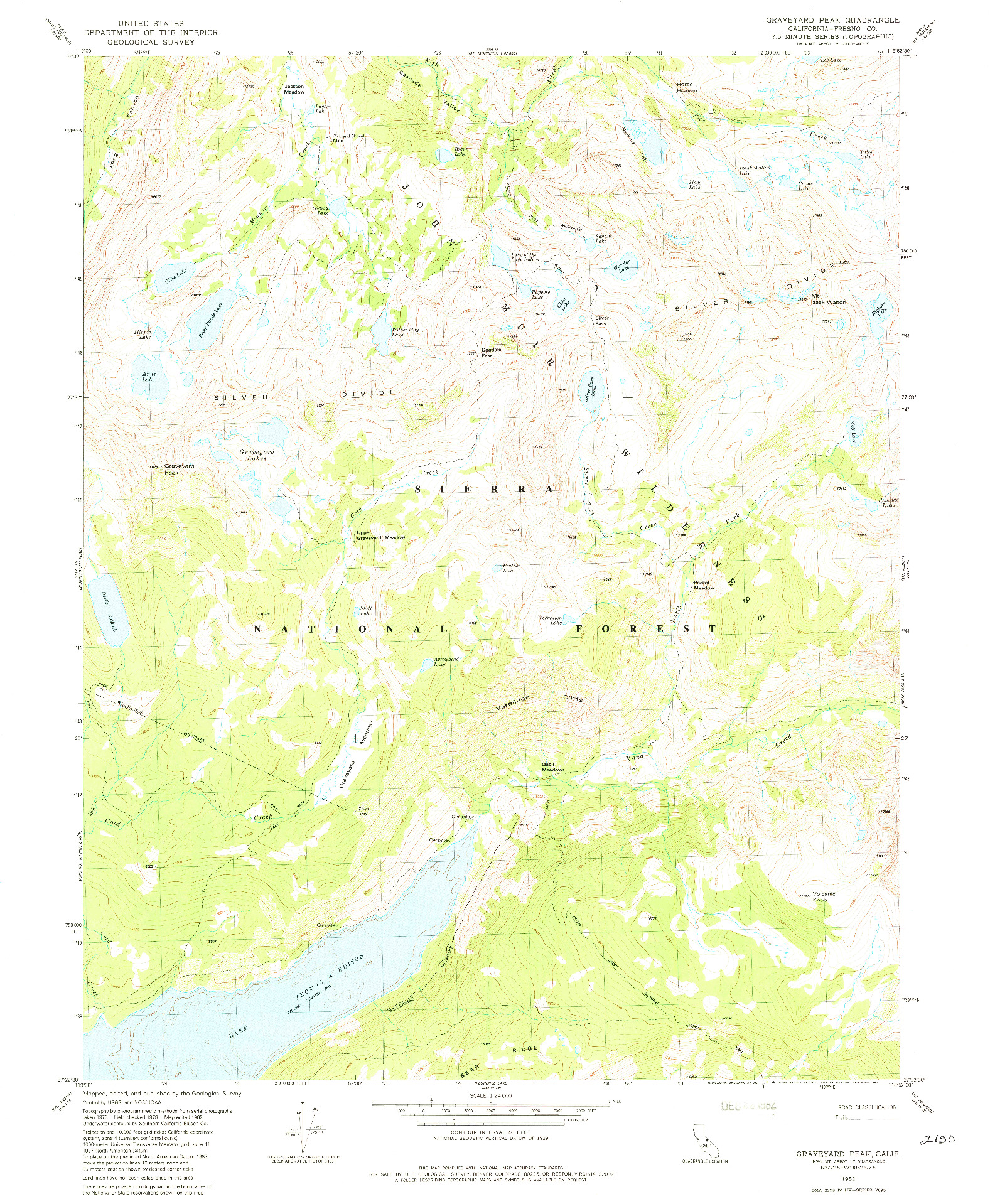 USGS 1:24000-SCALE QUADRANGLE FOR GRAVEYARD PEAK, CA 1982