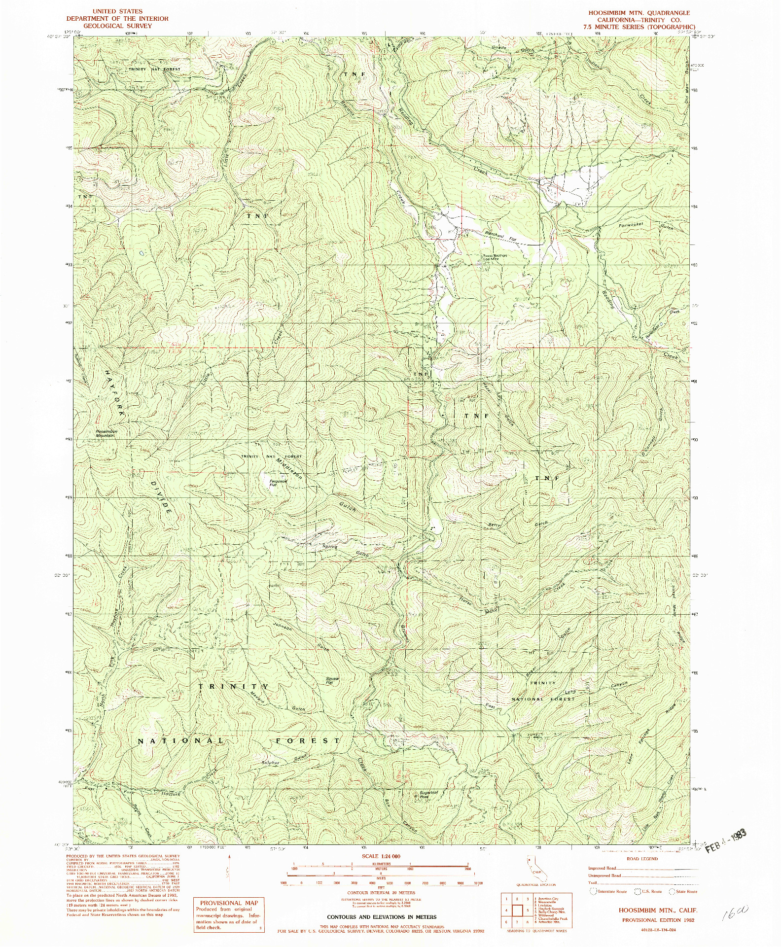 USGS 1:24000-SCALE QUADRANGLE FOR HOOSIMBIM MTN., CA 1982