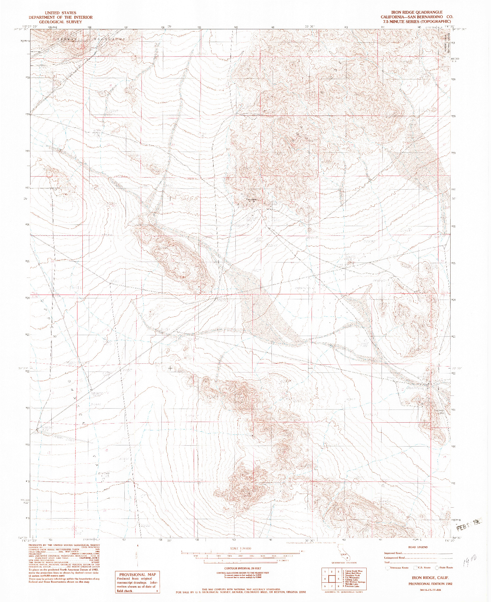 USGS 1:24000-SCALE QUADRANGLE FOR IRON RIDGE, CA 1982