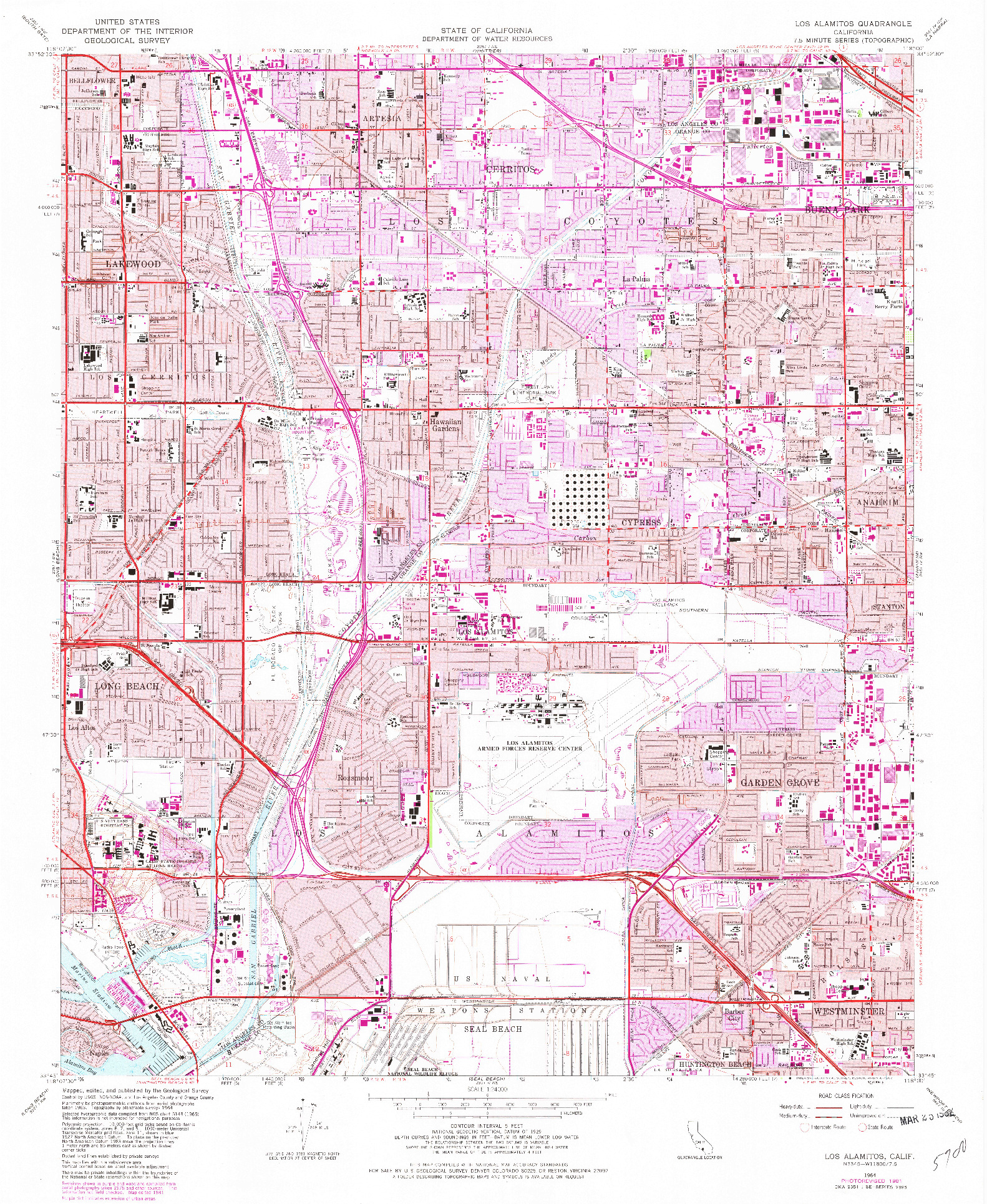 USGS 1:24000-SCALE QUADRANGLE FOR LOS ALAMITOS, CA 1964