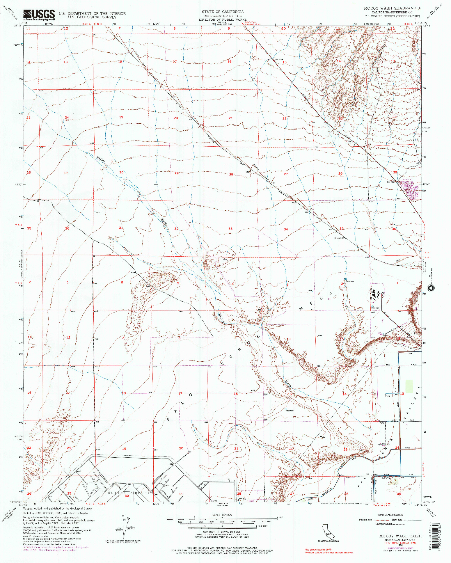 USGS 1:24000-SCALE QUADRANGLE FOR MC COY WASH, CA 1951