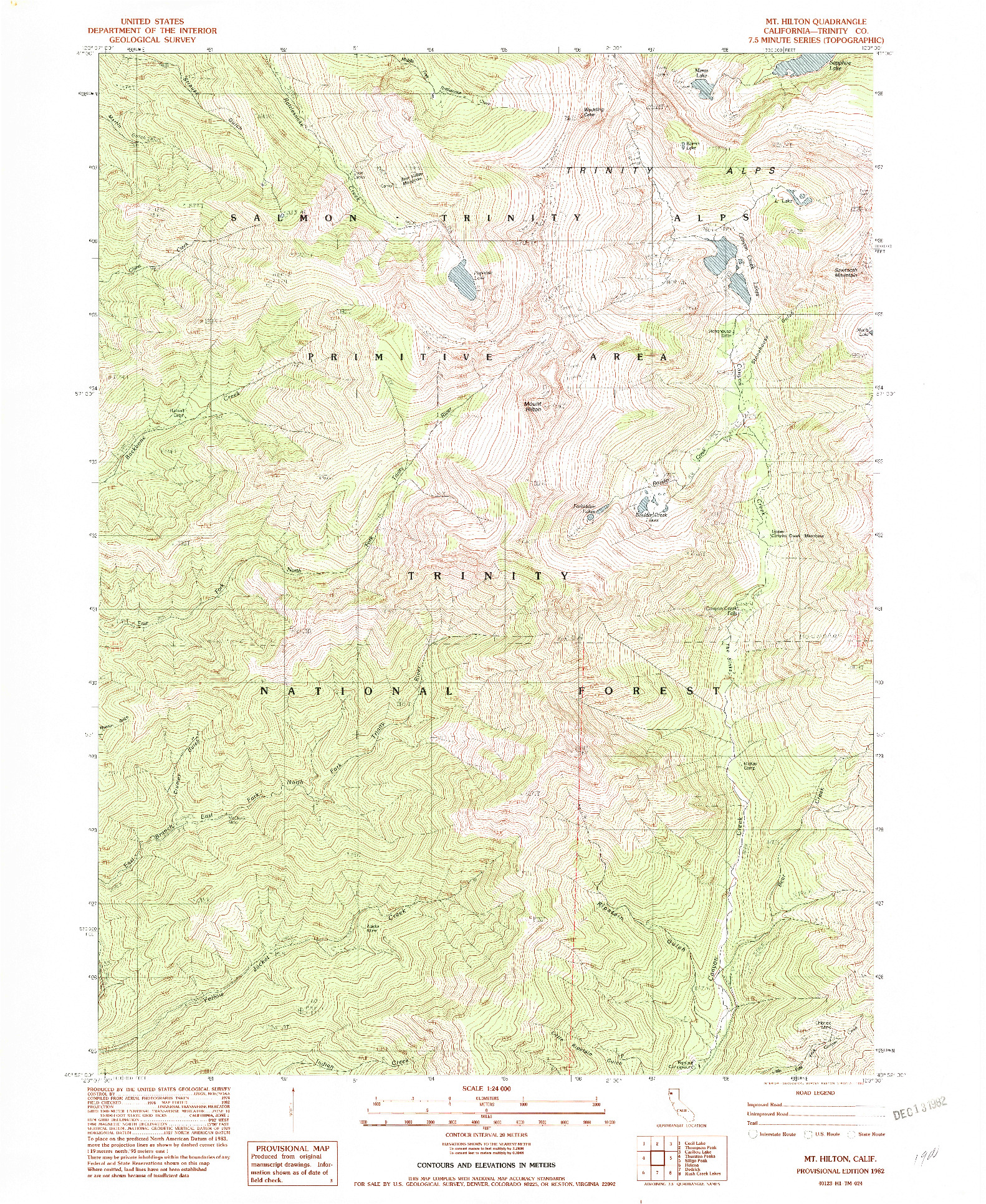 USGS 1:24000-SCALE QUADRANGLE FOR MT. HILTON, CA 1982