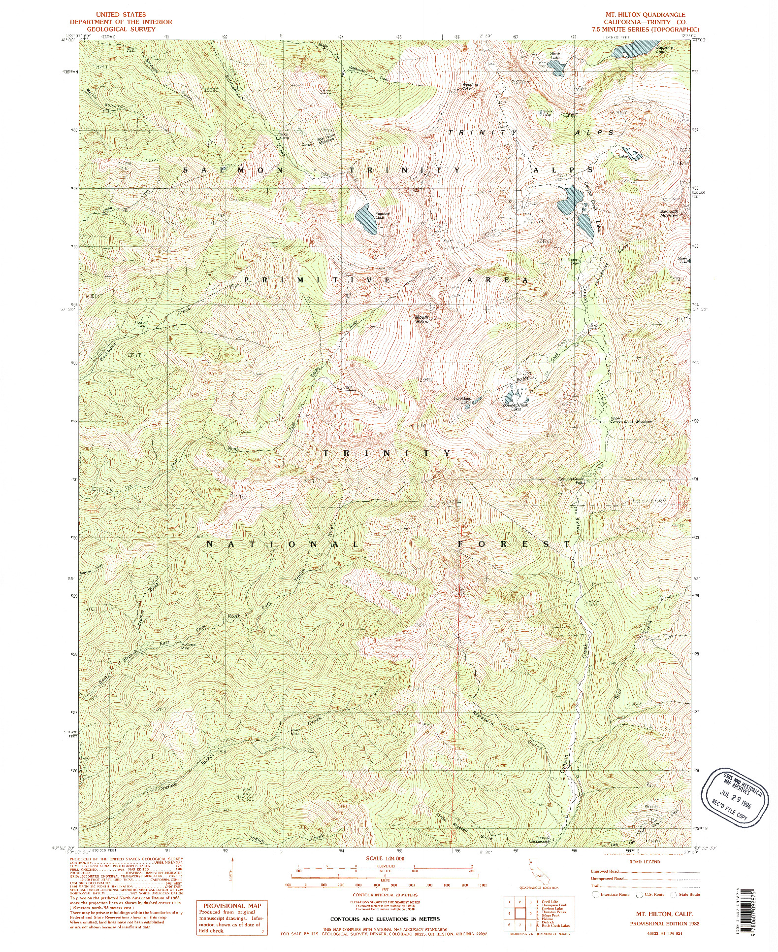 USGS 1:24000-SCALE QUADRANGLE FOR MT. HILTON, CA 1982