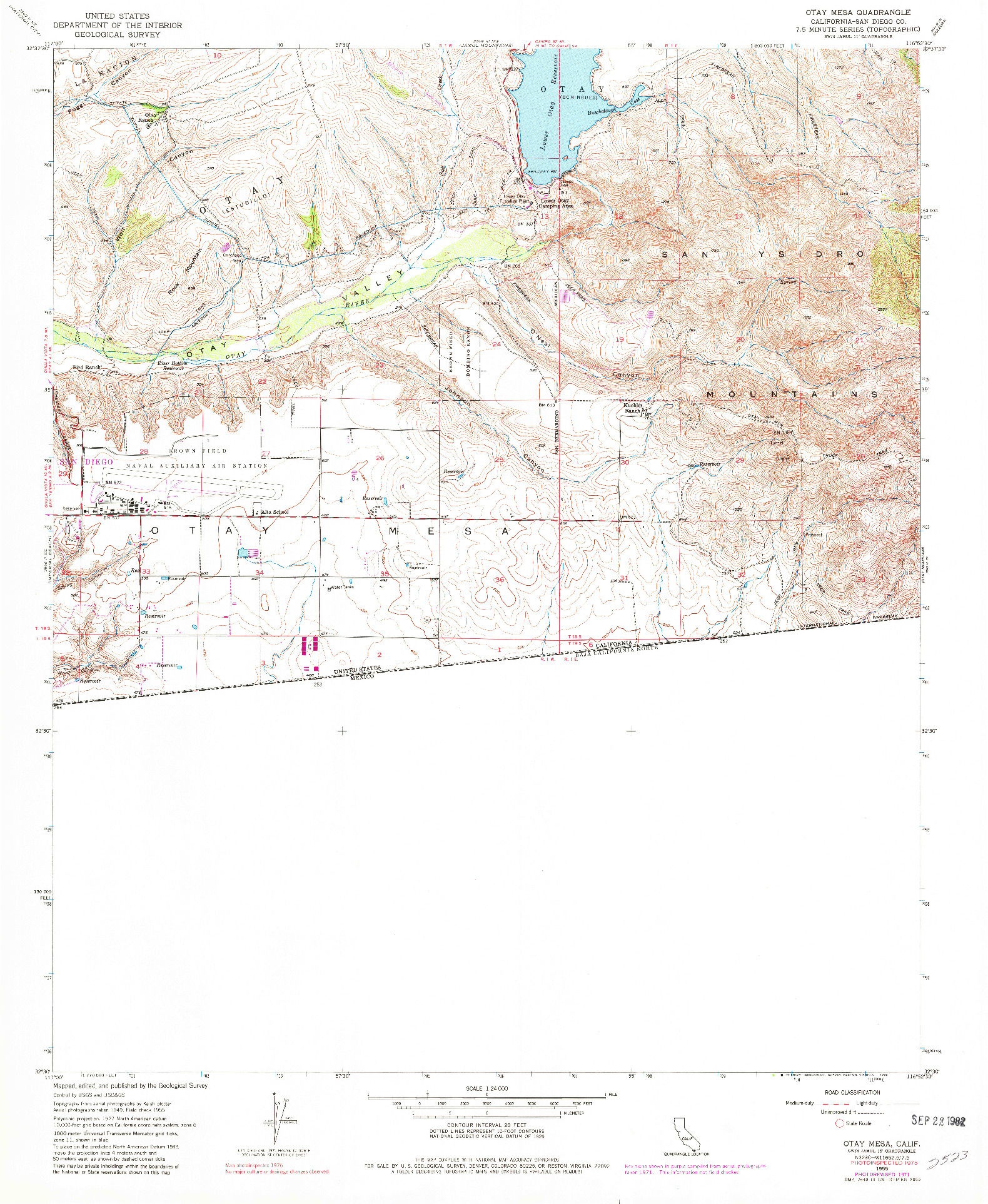 USGS 1:24000-SCALE QUADRANGLE FOR OTAY MESA, CA 1955