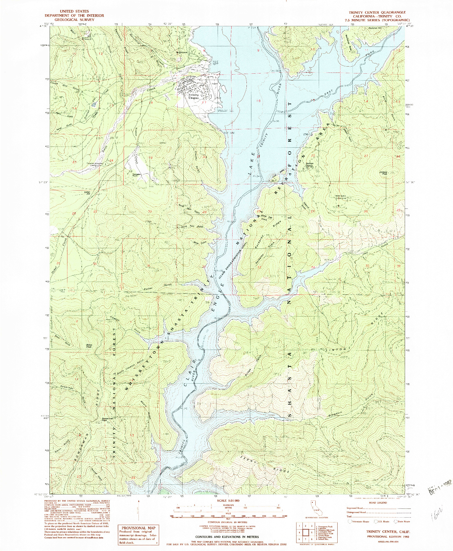 USGS 1:24000-SCALE QUADRANGLE FOR TRINITY CENTER, CA 1982