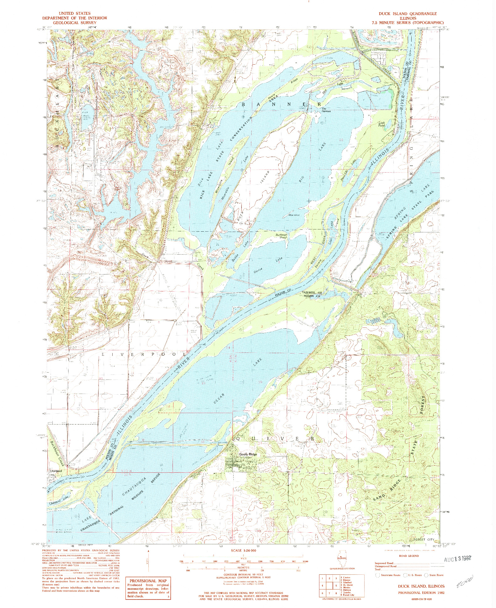 USGS 1:24000-SCALE QUADRANGLE FOR DUCK ISLAND, IL 1982