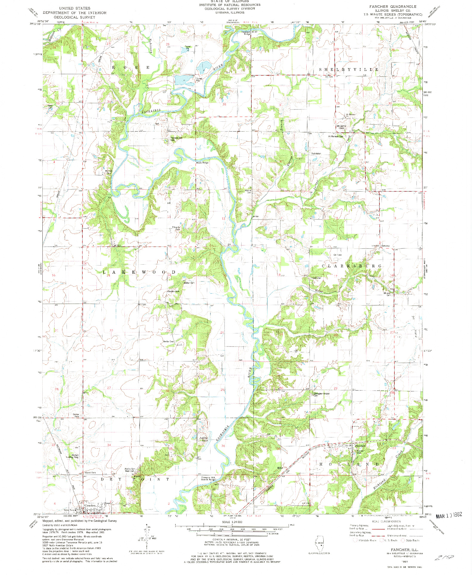 USGS 1:24000-SCALE QUADRANGLE FOR FANCHER, IL 1981