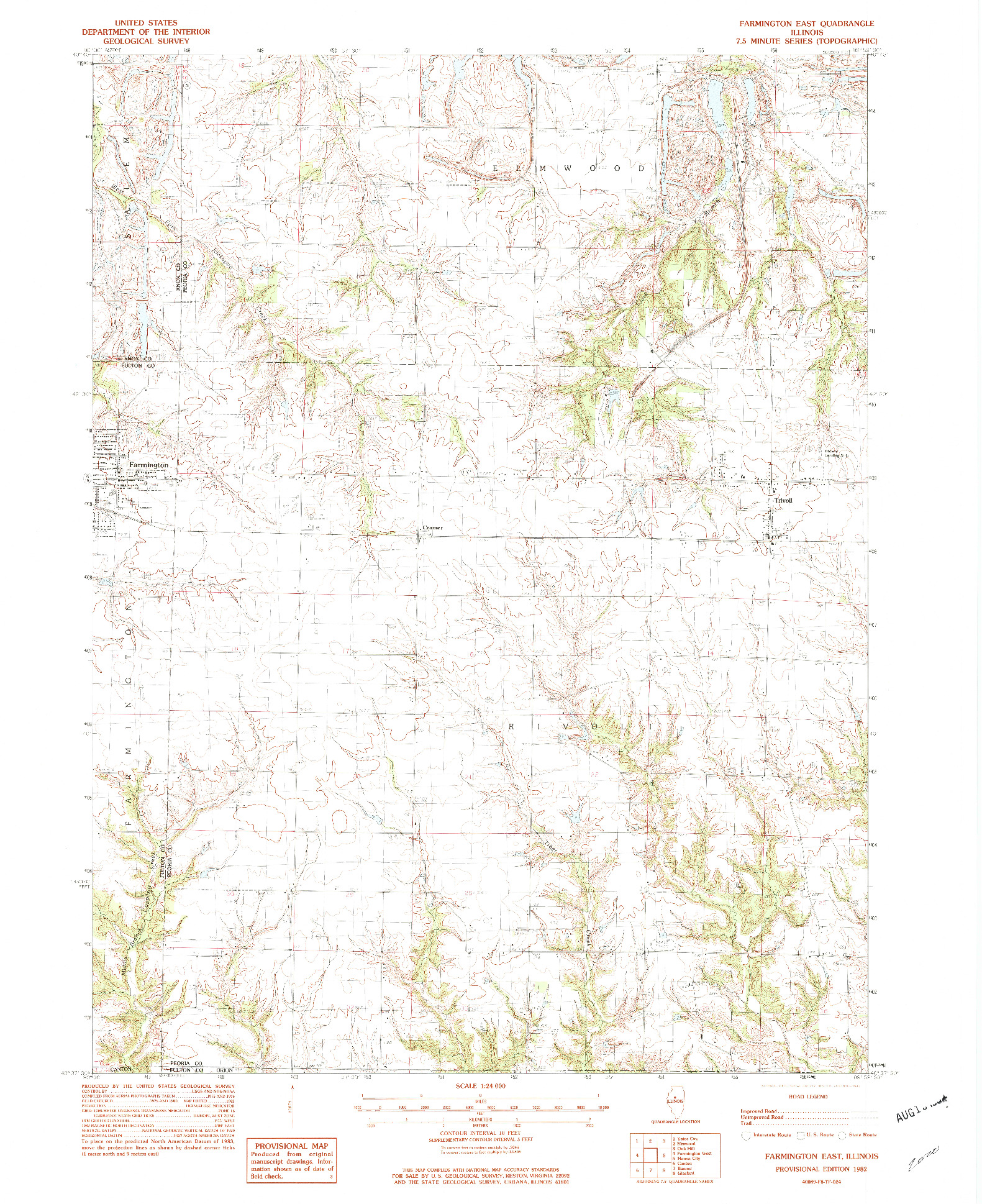 USGS 1:24000-SCALE QUADRANGLE FOR FARMINGTON EAST, IL 1982
