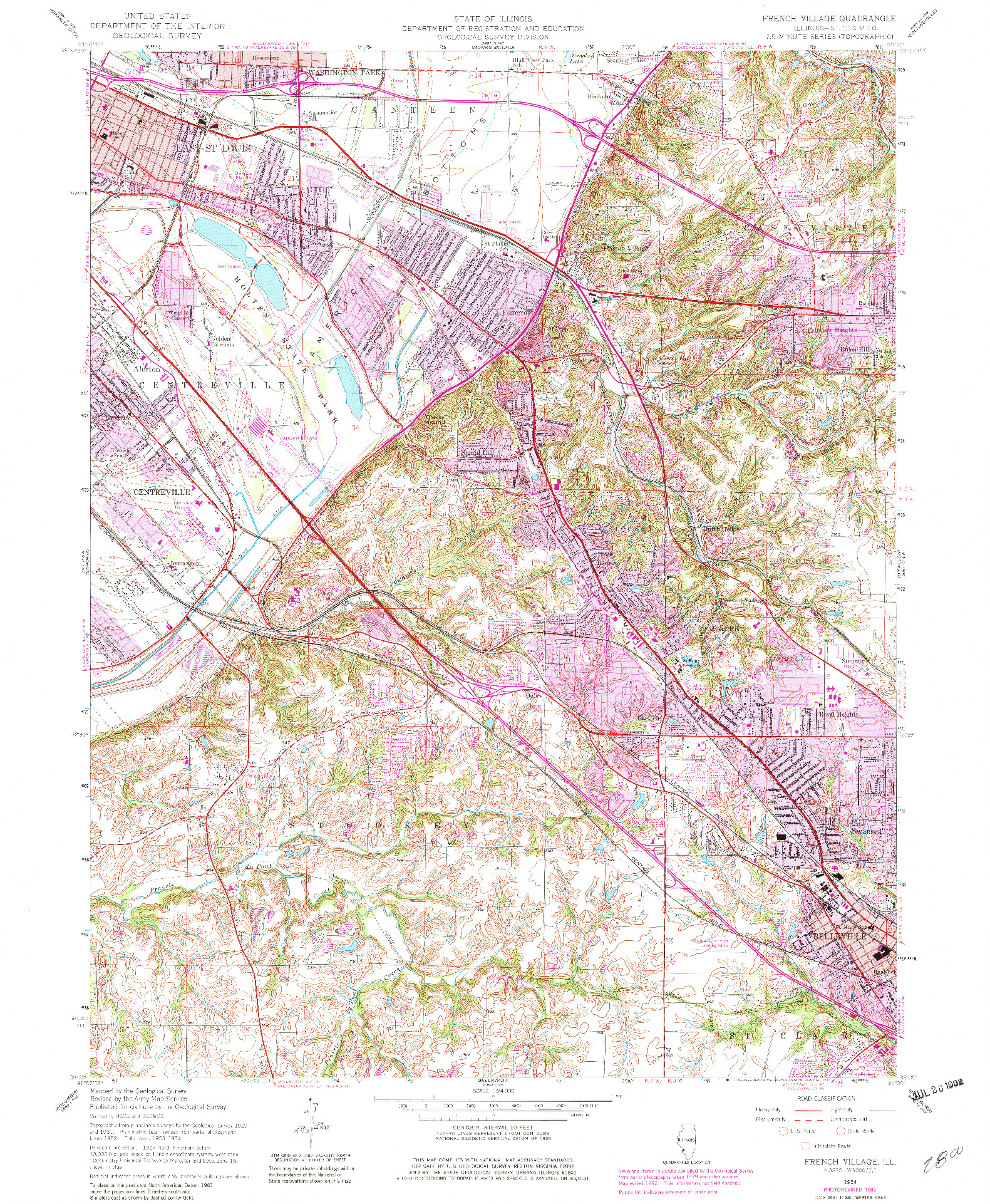 USGS 1:24000-SCALE QUADRANGLE FOR FRENCH VILLAGE, IL 1954